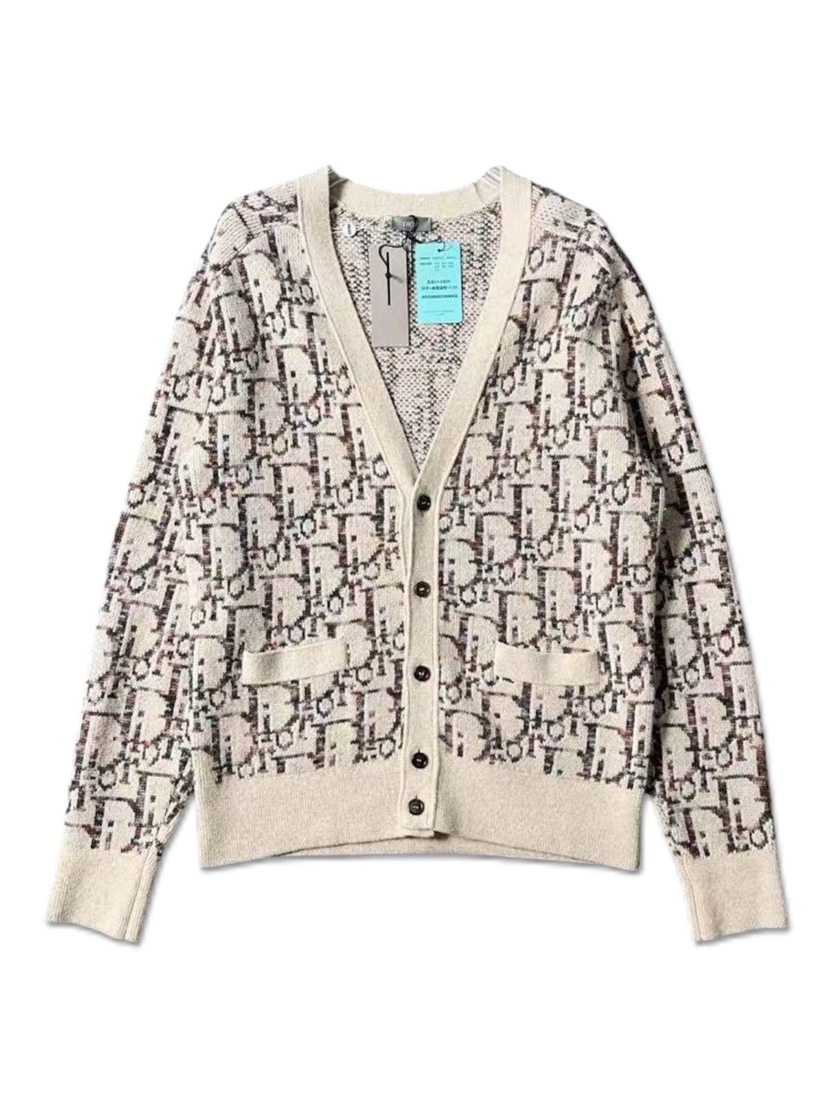 Dior Christian Dior L Men V-Neck Button Up Cardigan Wool Monogram Size US L / EU 52-54 / 3 - 1 Thumbnail