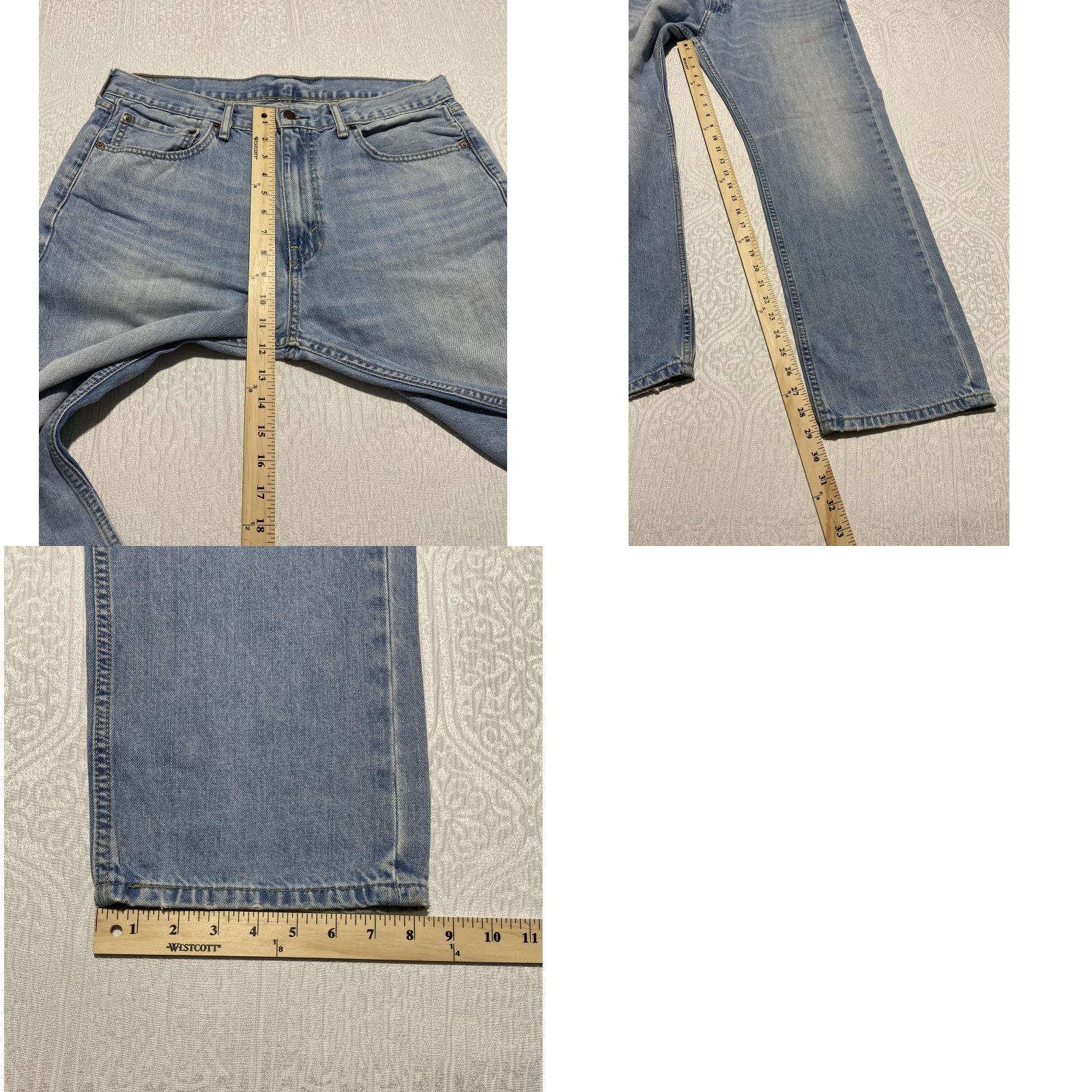 Levi's Levi's 505 Jeans Mens 36x30 Light Wash Straight Leg Denim Red Tab Original Fit Jeans Size US 36 / EU 52 - 8 Thumbnail