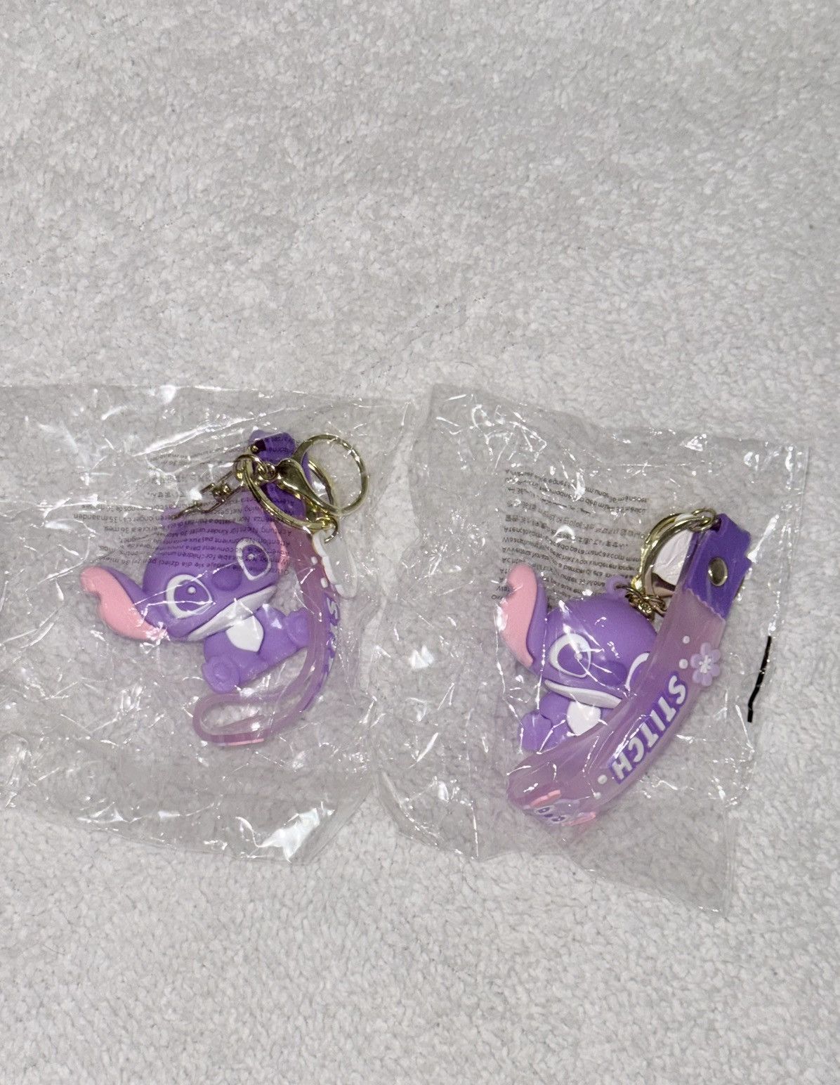 Disney Set of 2 Disney Stitch Purple Silicone Keychains - New Size ONE SIZE - 7 Thumbnail