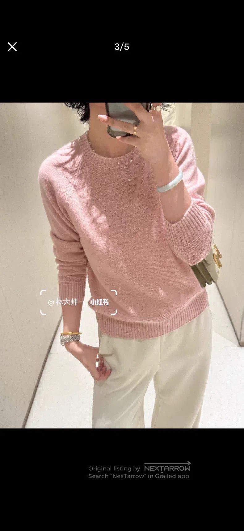 Loro Piana Loro Piana Light Pink Cinnamon Pink Crew Neck Knit Sweater Size XS / US 0-2 / IT 36-38 - 8 Thumbnail
