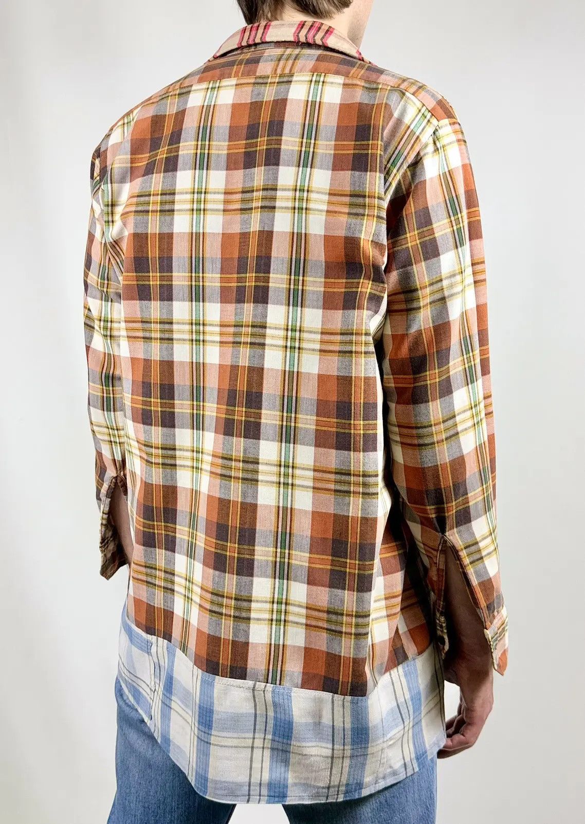Vintage 80s Vintage Flannel Distressed Reconstructed Check Shirt Size US L / EU 52-54 / 3 - 7 Thumbnail