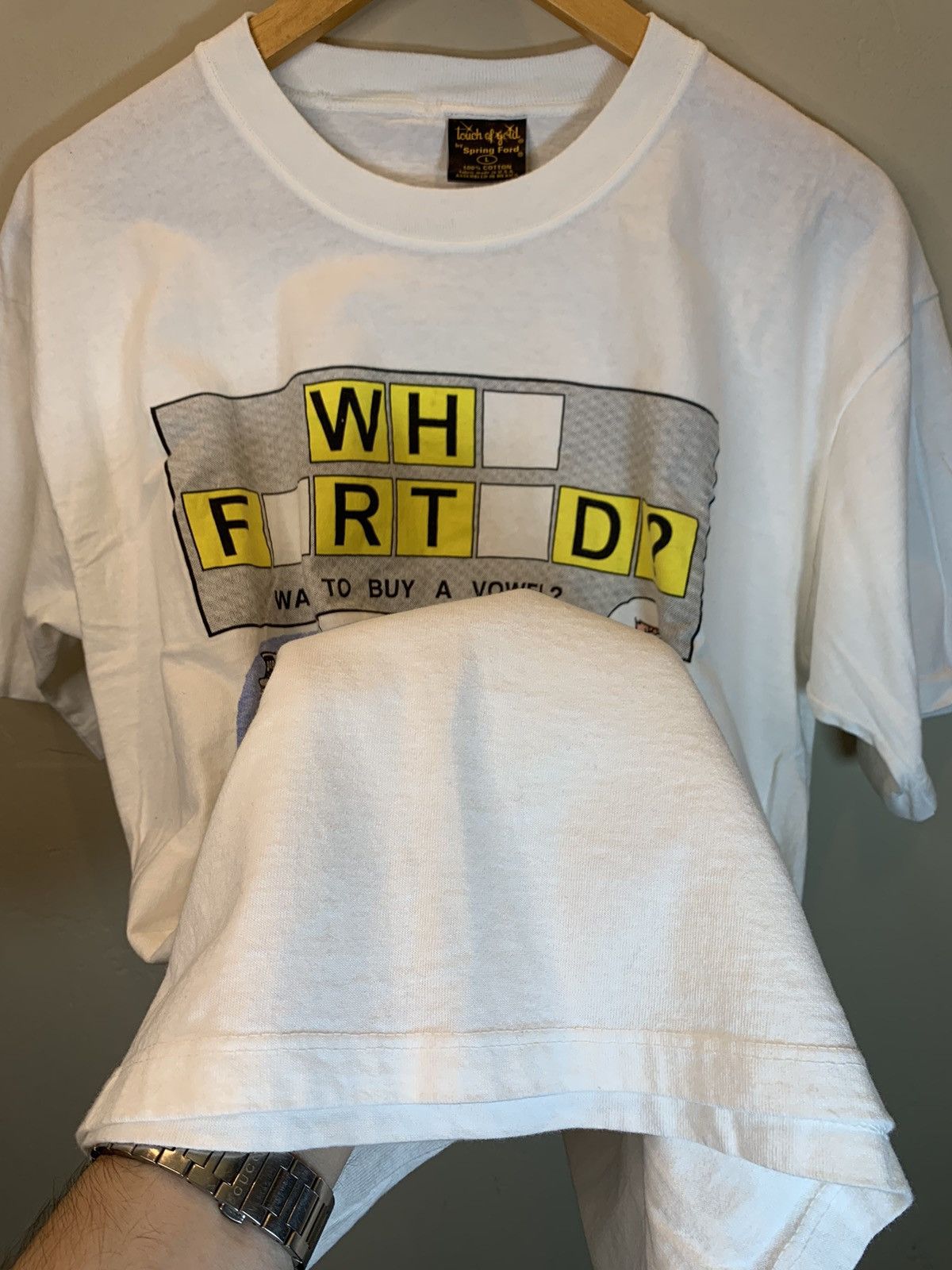 Vintage *RARE* Vintage Who Farted? Wheel Of Fortune Parody T-Shirt L Size US L / EU 52-54 / 3 - 4 Thumbnail