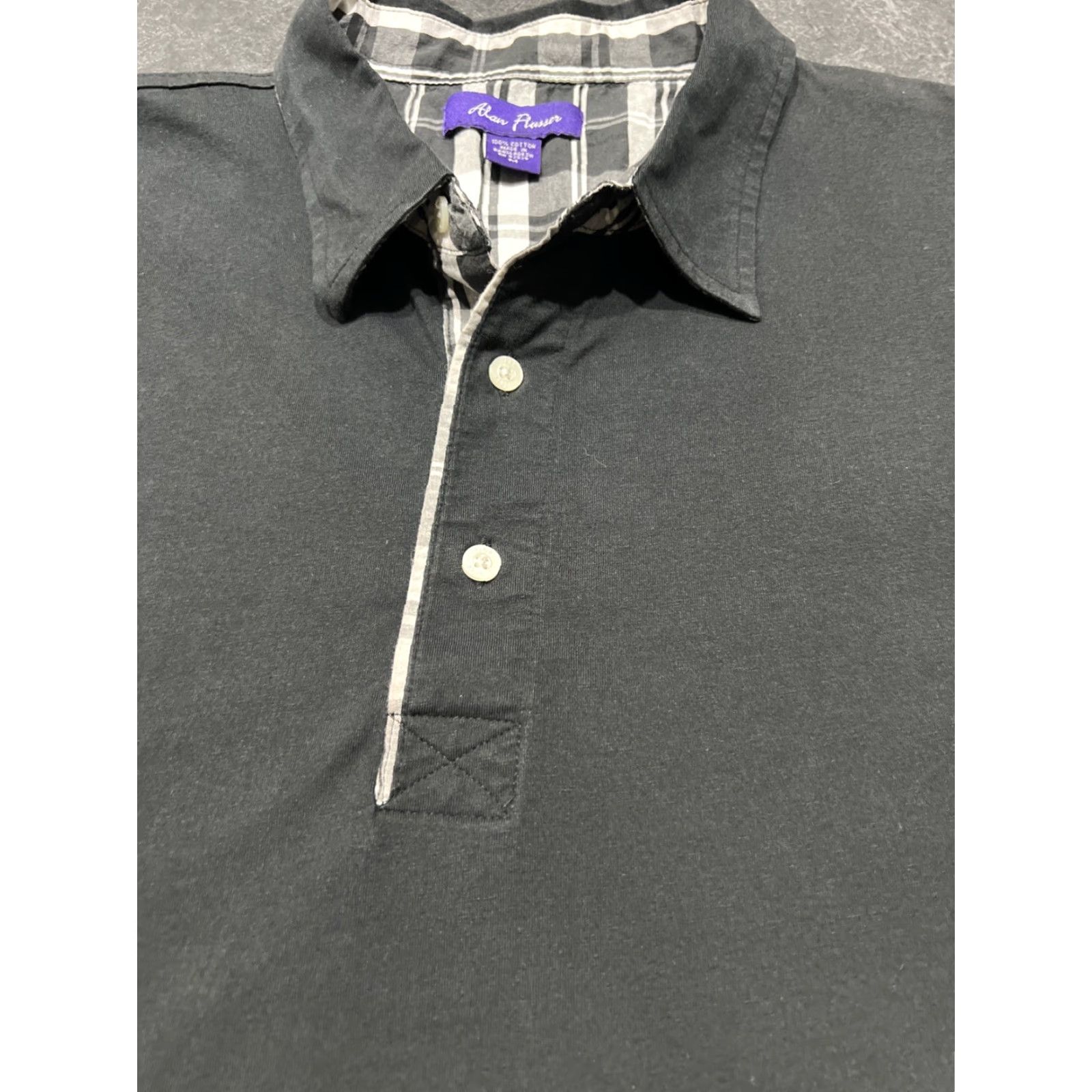 Vintage Alan Flusser Polo Shirt Mens M Black Short Sleeves Collared 100% Cotton Size US M / EU 48-50 / 2 - 3 Thumbnail
