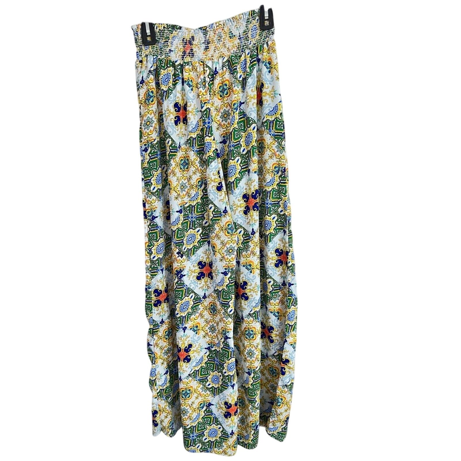 River Island Women’s River Island Paisley Green Wide Leg Trousers Medium Size 28" / US 6 / IT 42 - 2 Thumbnail