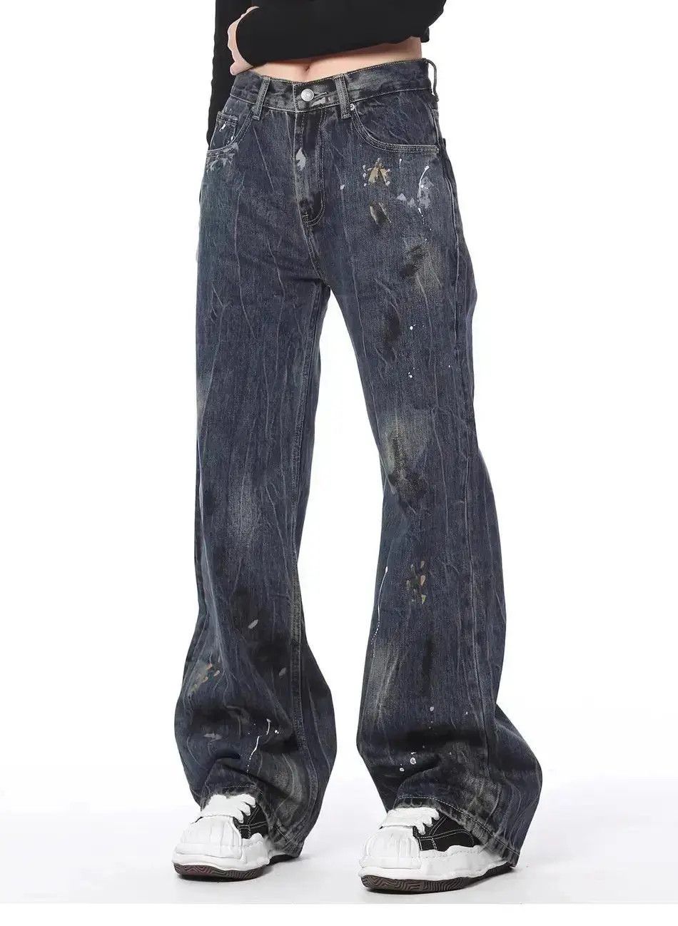 Japanese Brand Retro loose fitting wide leg straight leg jeans Size US 30 / EU 46 - 3 Thumbnail