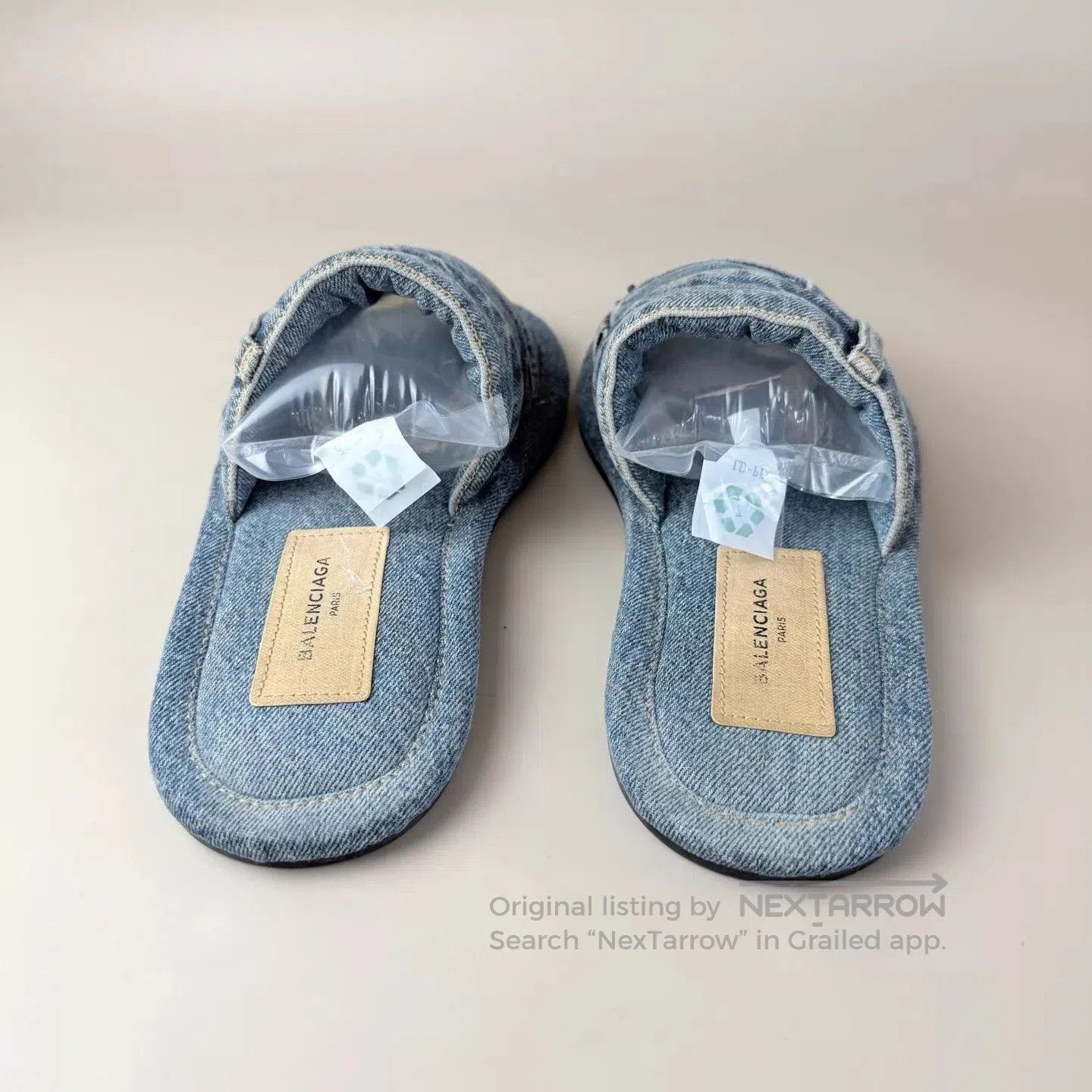 Balenciaga Blue Denim Slip-On Sandals Size 9. Size US 9 / EU 42 - 3 Thumbnail