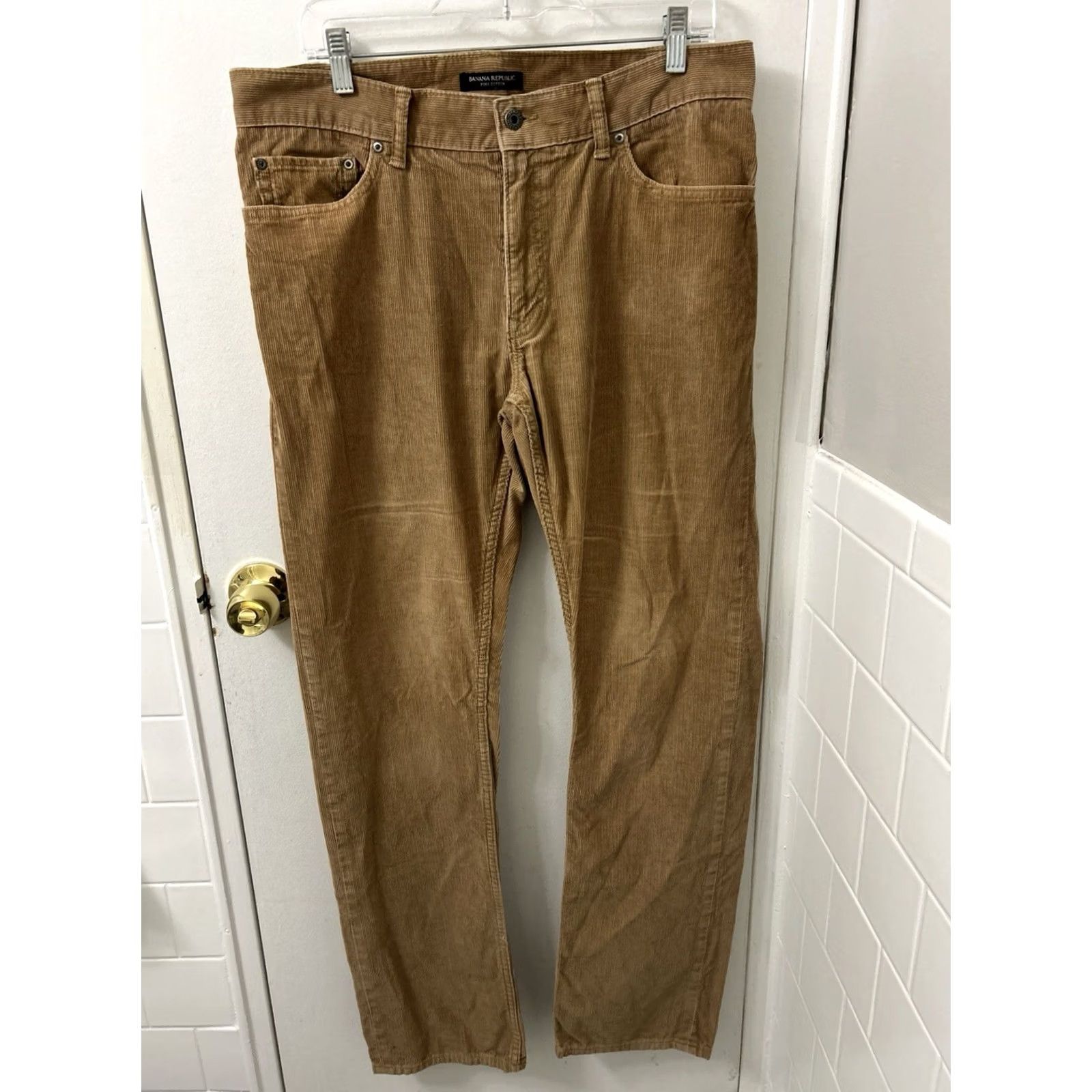 Banana Republic Banana Republic Pants Men Sz 33x34 Brown Corduroy Straight Fit Pima Cotton Pants Size US 33 - 2 Thumbnail