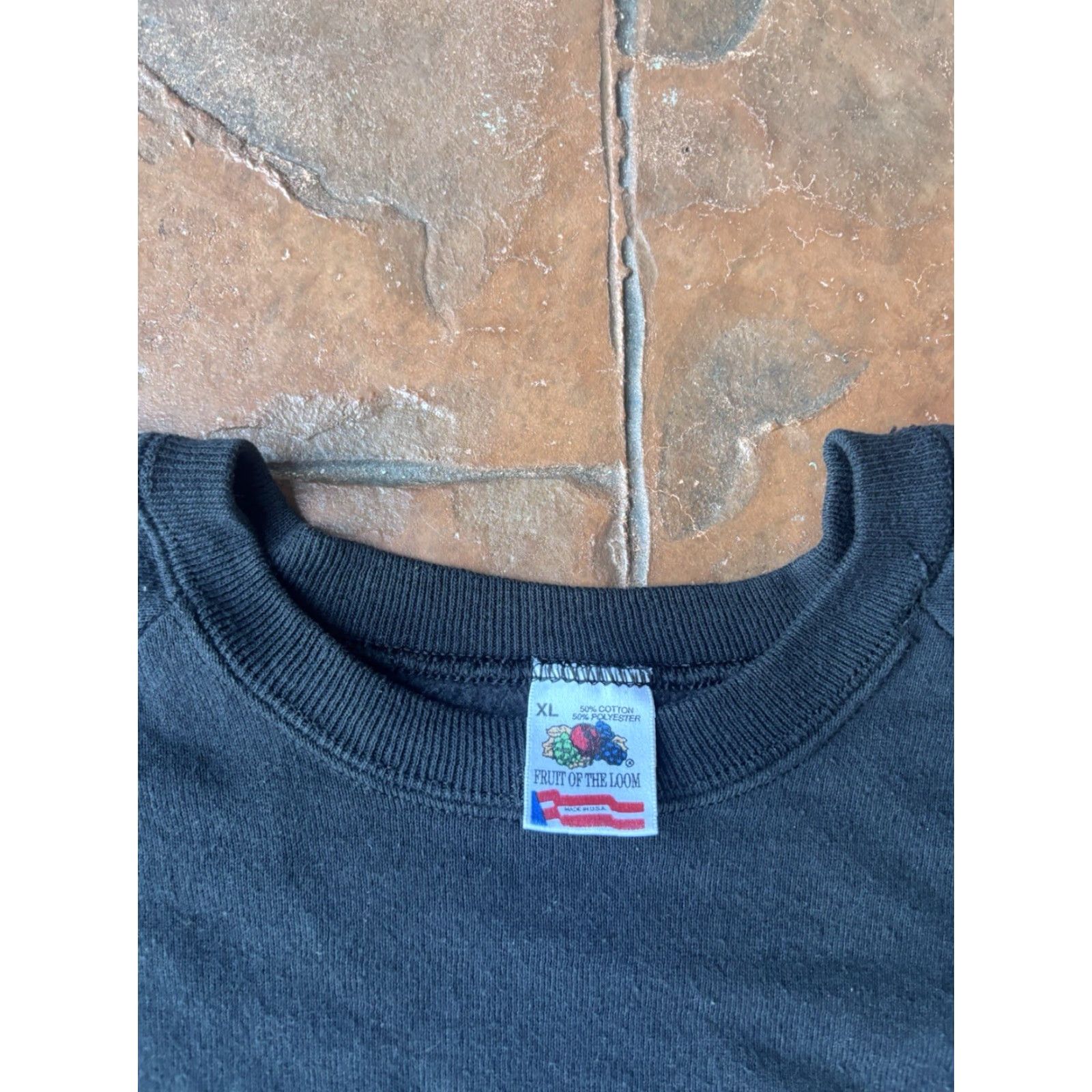 Fruit Of The Loom VINTAGE 80s New York Daily News Crewneck Sweatshirt XL Men's Black Cotton Logo 90s Pullover Size US XL / EU 56 / 4 - 2 Thumbnail
