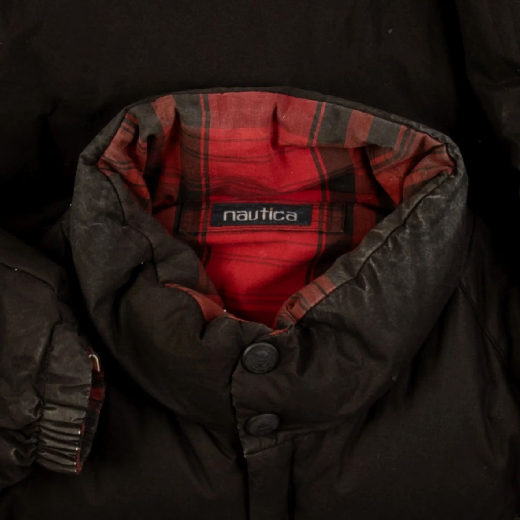 Nautica Nautica Vintage Reversible Checked Puffer Down Jacket L Men's Black Americana Jacket Size US L / EU 52-54 / 3 - 7 Thumbnail