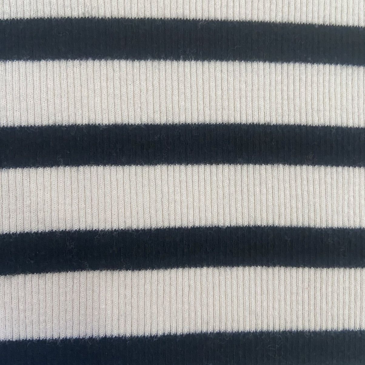 Vintage A New Day Black & Cream Striped Ribbed T-Shirt Womens Medium Size M / US 6-8 / IT 42-44 - 5 Thumbnail