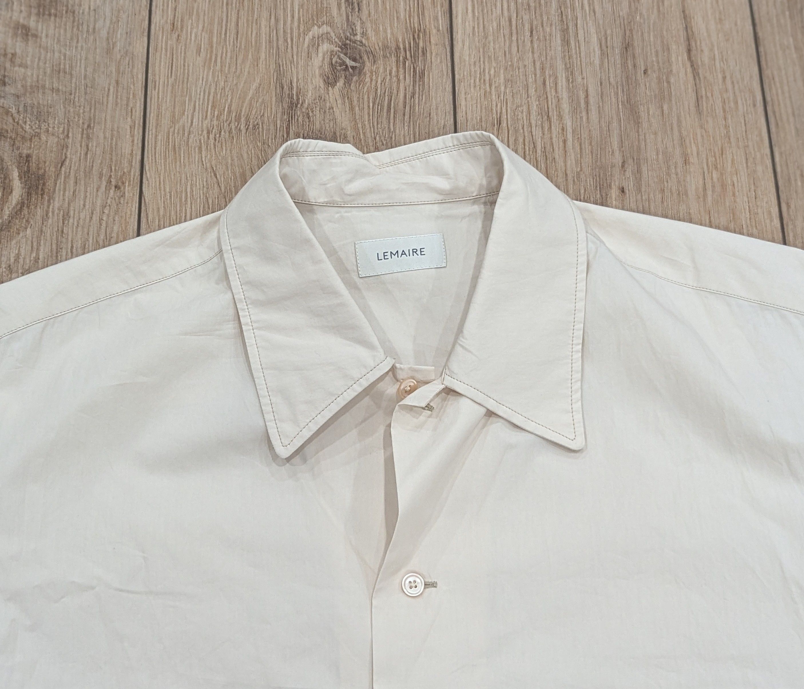 Lemaire LEMAIRE Poplin Button Up Shirt Warm Beige 48 US 38 Size US M / EU 48-50 / 2 - 2 Thumbnail
