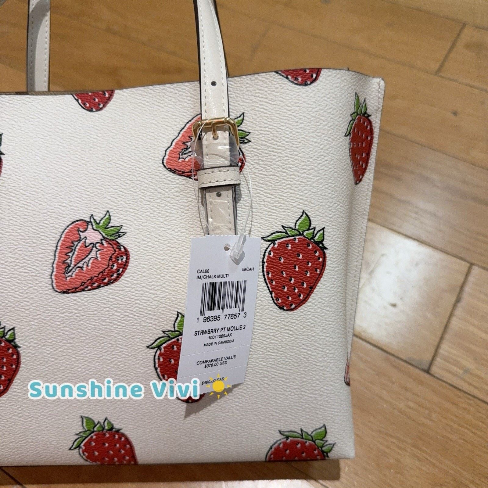 Coach NWT Coach Mollie Tote Bag 25 Strawberry Pink CAL66 Shoulder Size ONE SIZE - 4 Thumbnail