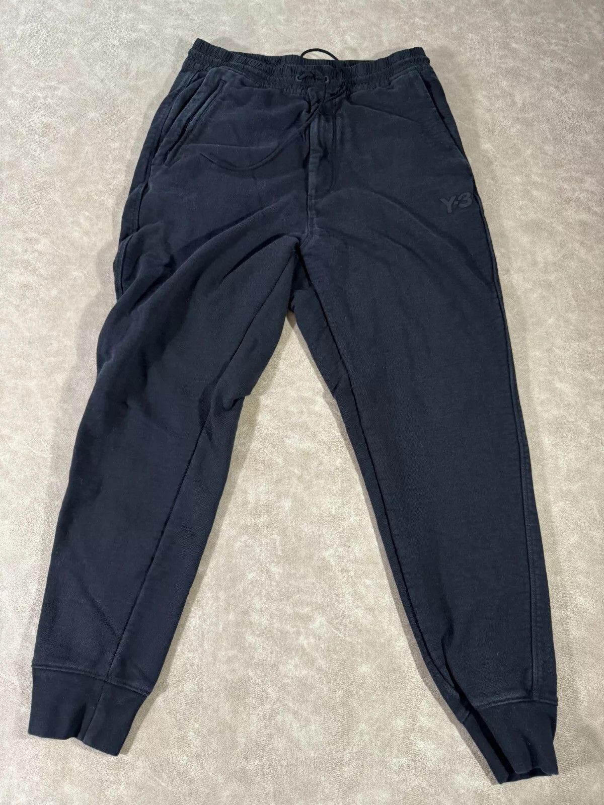 Y-3 Mens Track Pant Sweats y3 hotsell M Navy Black Stripe Zip Jogger Relaxed Tie Pockets