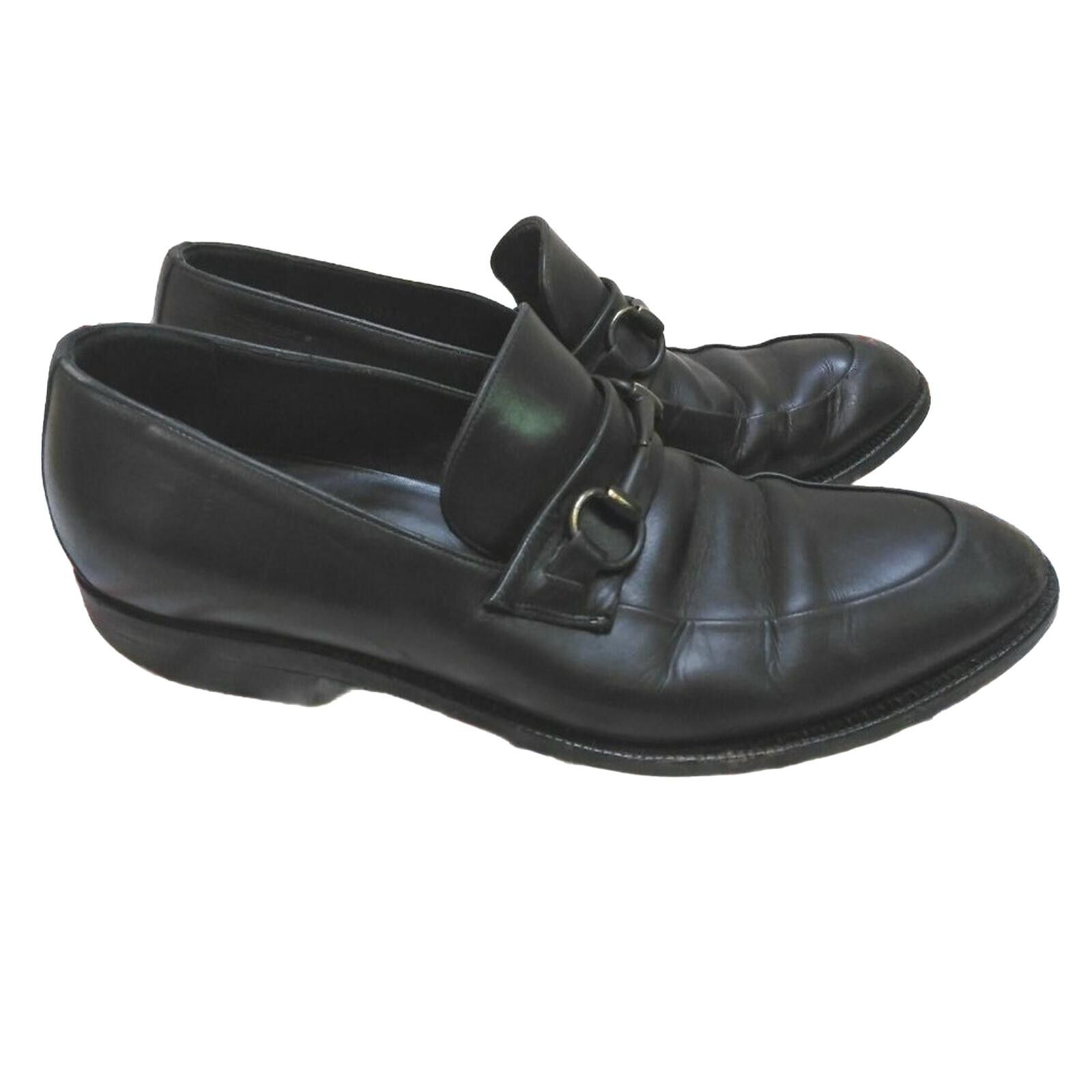 Gucci 80s Gucci Men’s 9W Black Leather Horsebit Loafers – Size US 9 / EU 42 - 3 Thumbnail