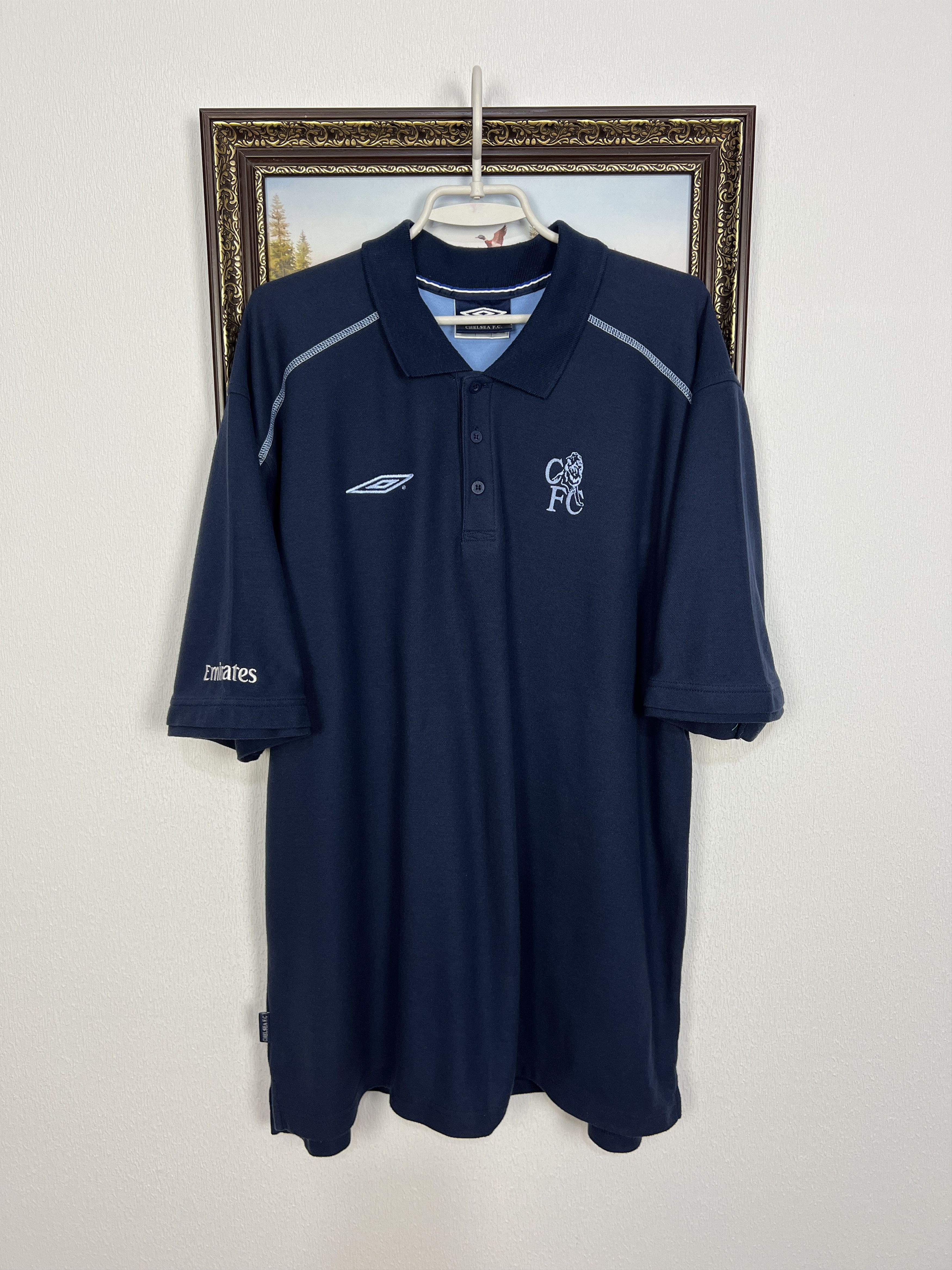 Umbro Vintage Chelsea Football Polo Shirt Soccer Train Jersey Size US XXL / EU 58 / 5 - 1 Thumbnail