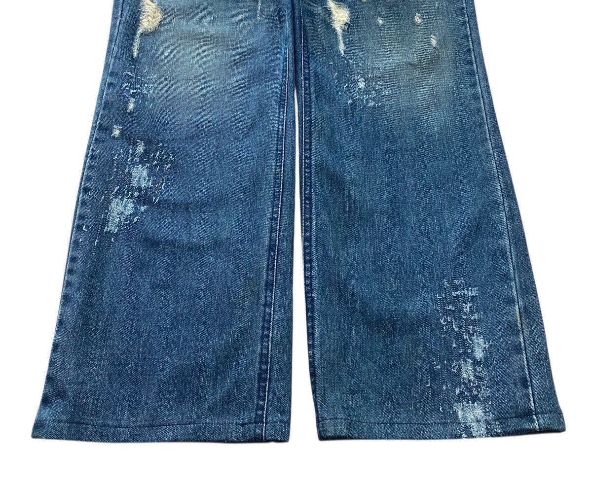 Japanese Brand Soocut Blue Wash Distressed Style Straight Leg Jeans Size US 35 - 5 Thumbnail