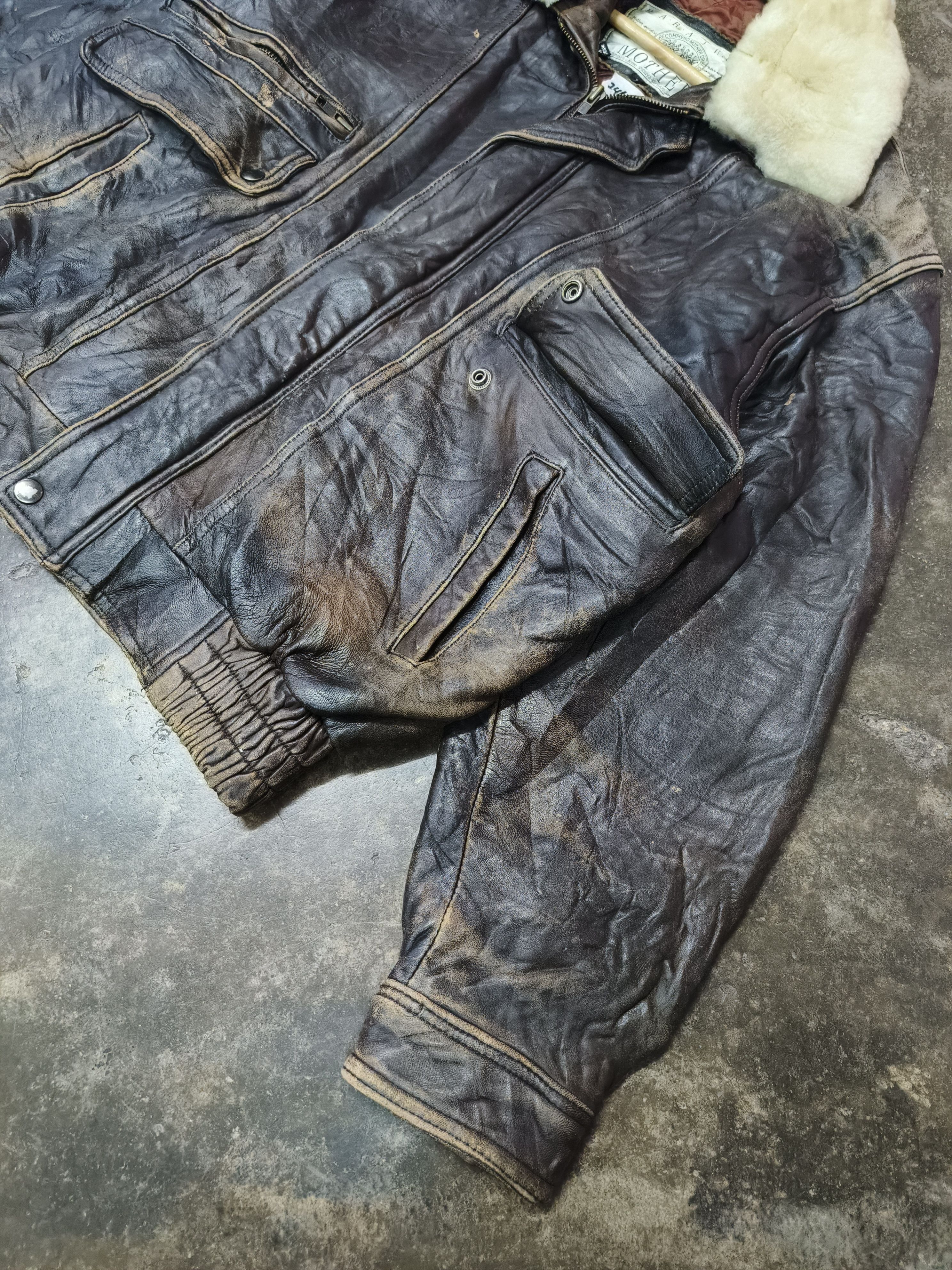 Japanese Brand DISTRESSED HARAJUKU MOTHER LAMBSKIN LEATHER JACKET Faux-fur Size US L / EU 52-54 / 3 - 5 Thumbnail