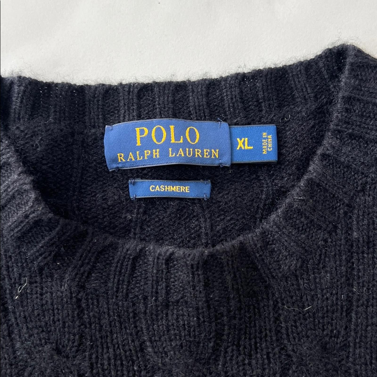 Polo Ralph Lauren Vintage Polo Ralph Lauren Black Cashmere Knit Sweater XL Size US XL / EU 56 / 4 - 9 Thumbnail