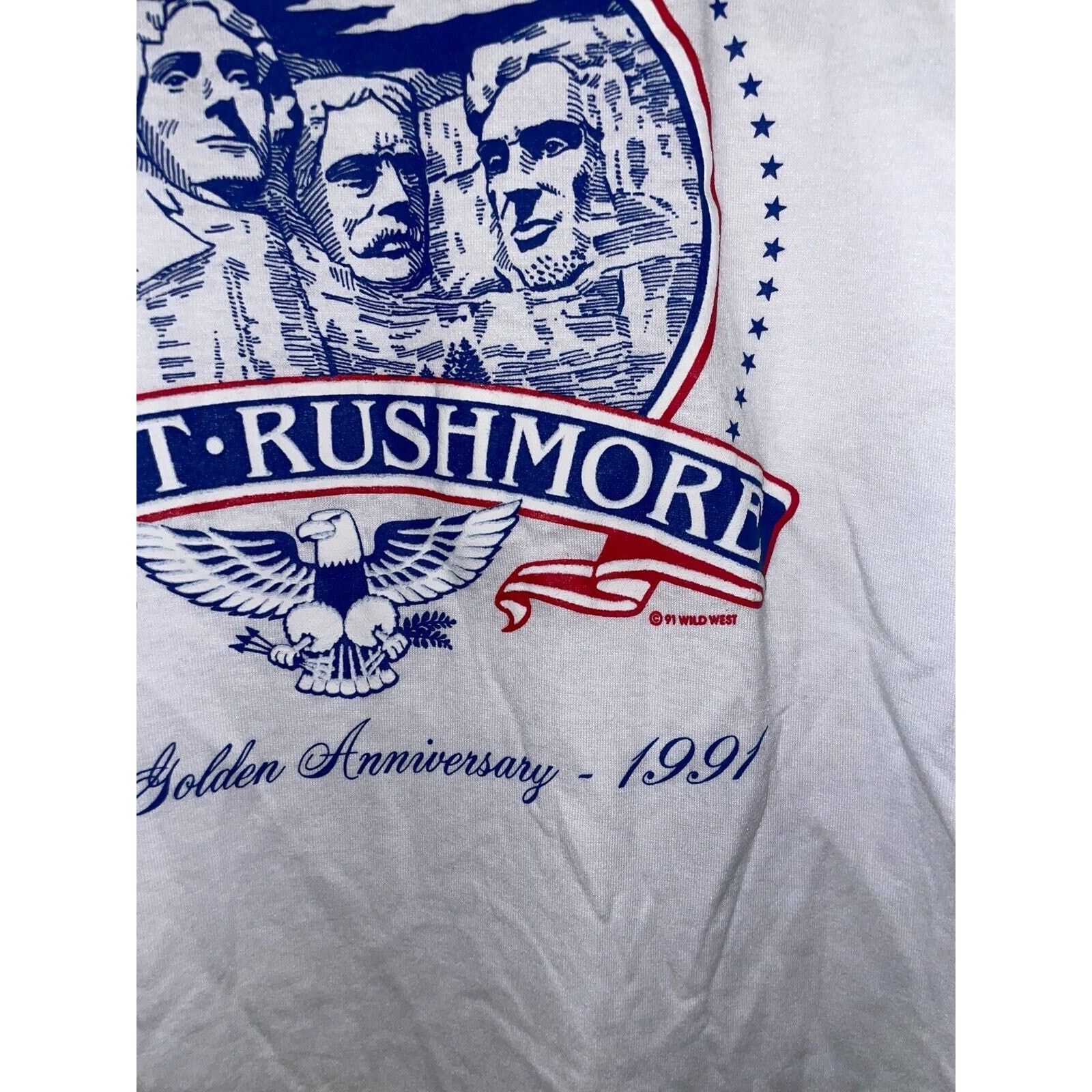 Jerzees Vintage Mount Rushmore Shirt Anniversary Graphic L White Tee Size US L / EU 52-54 / 3 - 7 Thumbnail