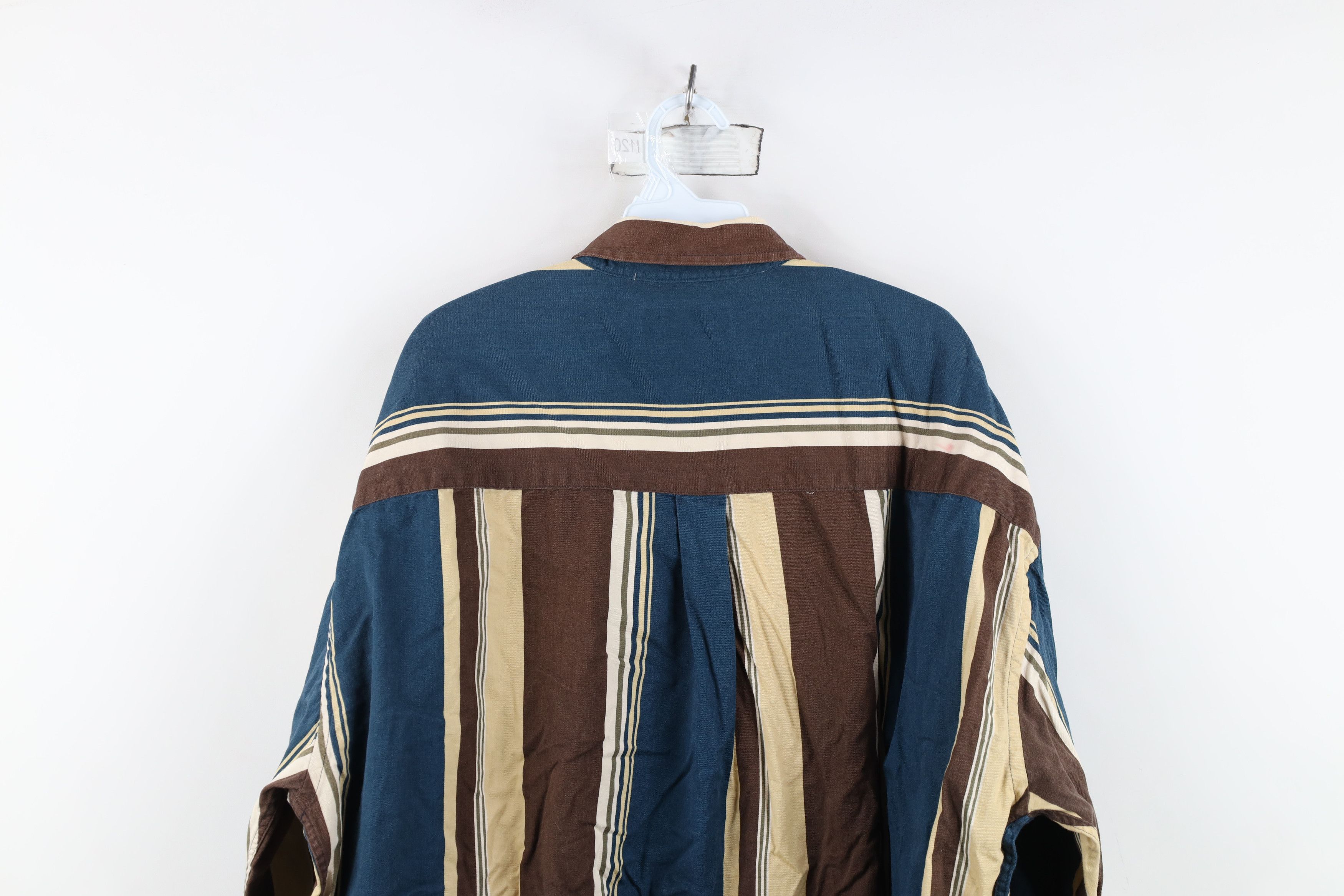 Vintage Vintage 90s Streetwear Striped Collared Button Down Shirt Size US XXL / EU 58 / 5 - 10 Thumbnail