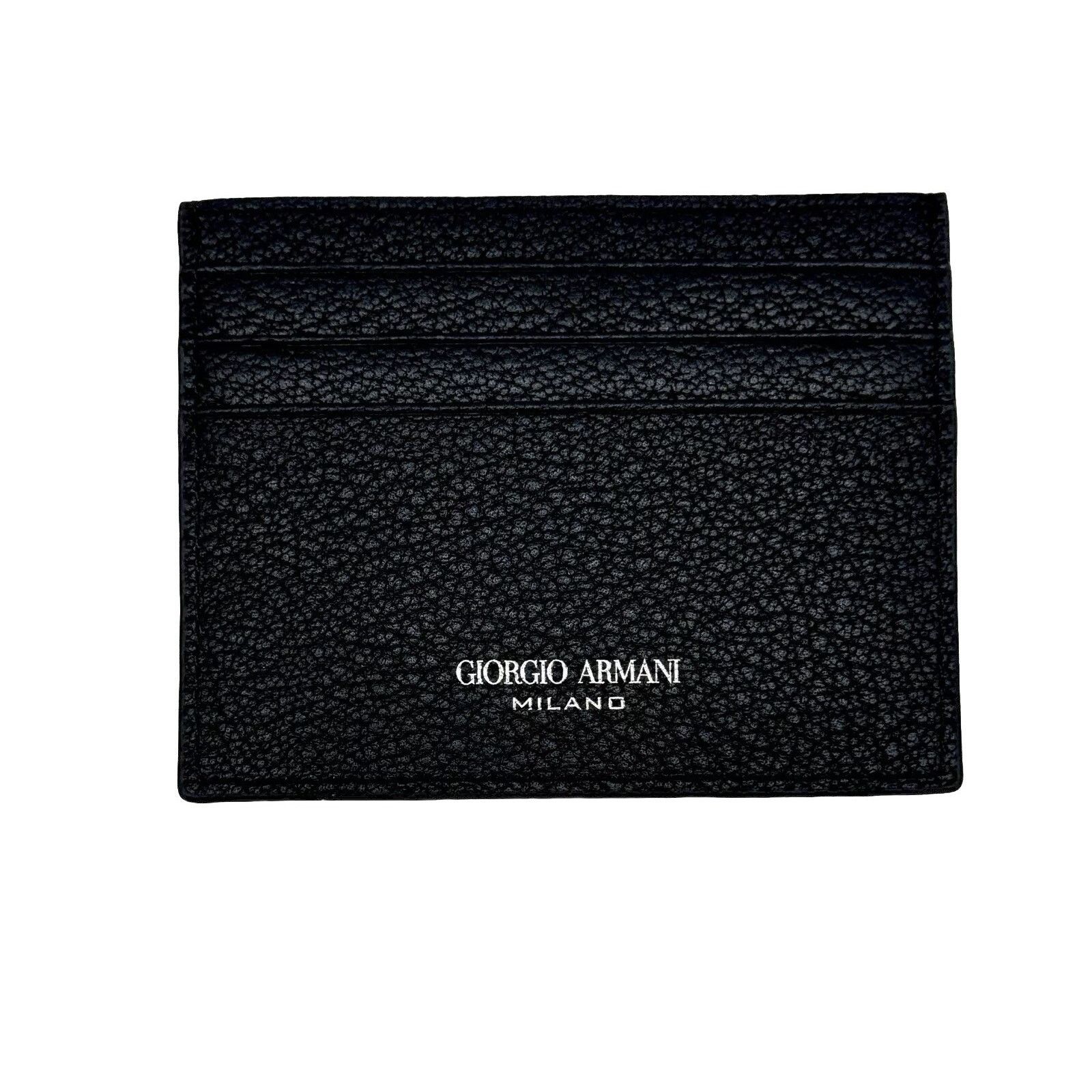 Giorgio Armani Giorgio Armani Leather Card Holder Wallet In Black New Size ONE SIZE - 1 Thumbnail