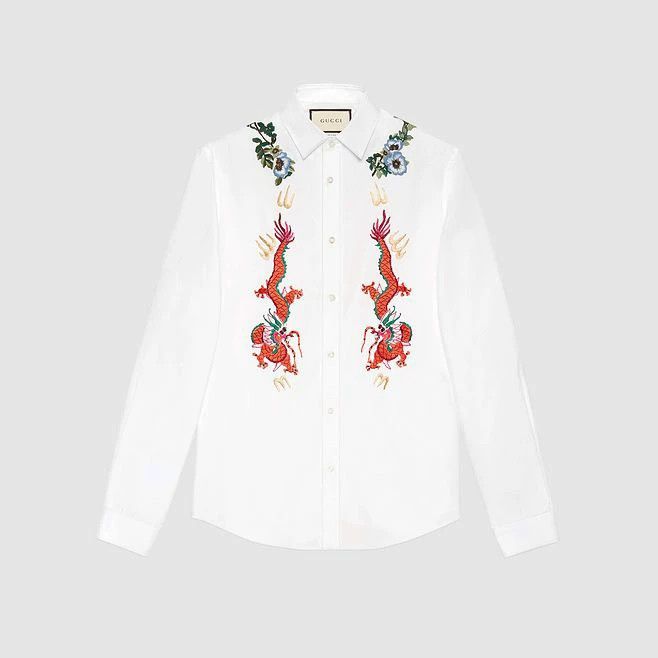 Gucci Gucci Size 37 Shuanglong Heavy Industry embroidered long s Size US XXS / EU 40 - 1 Thumbnail
