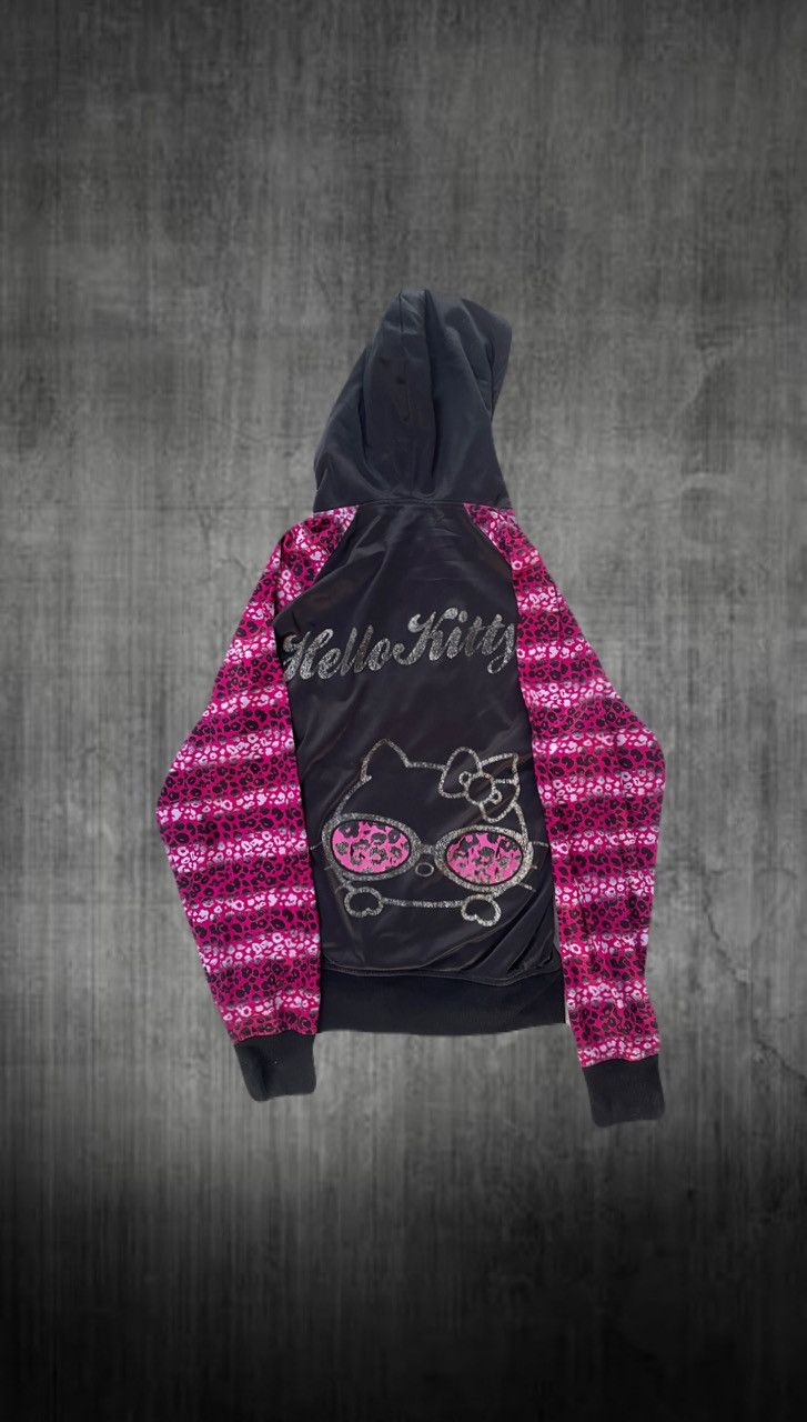 2000s Hello kitty gyaru leopard zip up hoodie