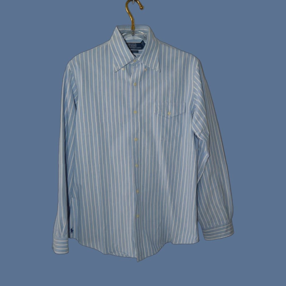 Polo Ralph Lauren Polo Ralph Lauren Shirt Blue Stripe L/S Button-Up Cotton Pocket Men’s Classic Fit (Size L) Size US L / EU 52-54 / 3 - 1 Thumbnail