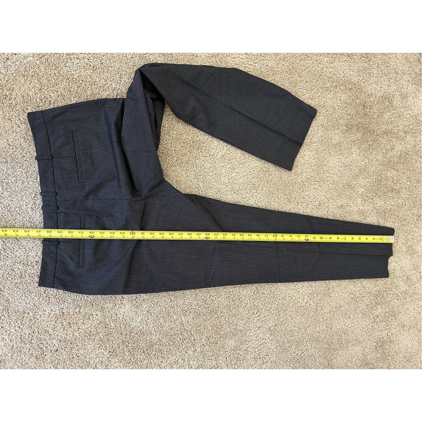 Hugo Boss Hugo Boss Virgin Wool Black White Stripe Straight Leg Pants, Size 30" / US 8 / IT 44 - 7 Thumbnail