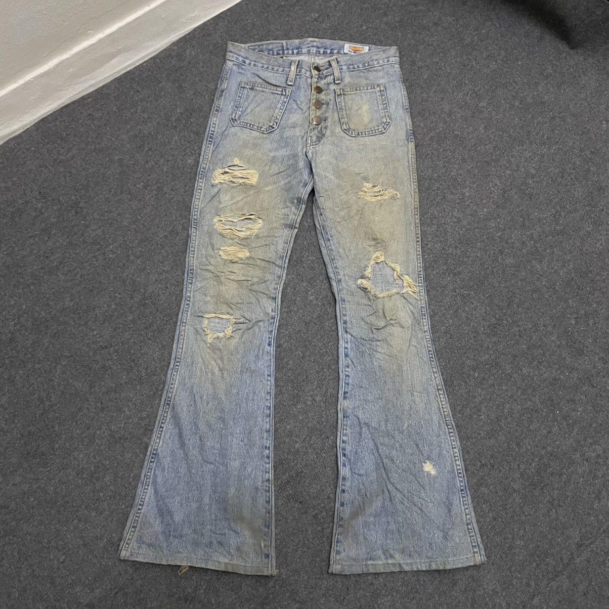 Big John × Vintage Vintage Big John Distressed Flare Jeans Bootcut Size US 28 / EU 44 - 1 Thumbnail
