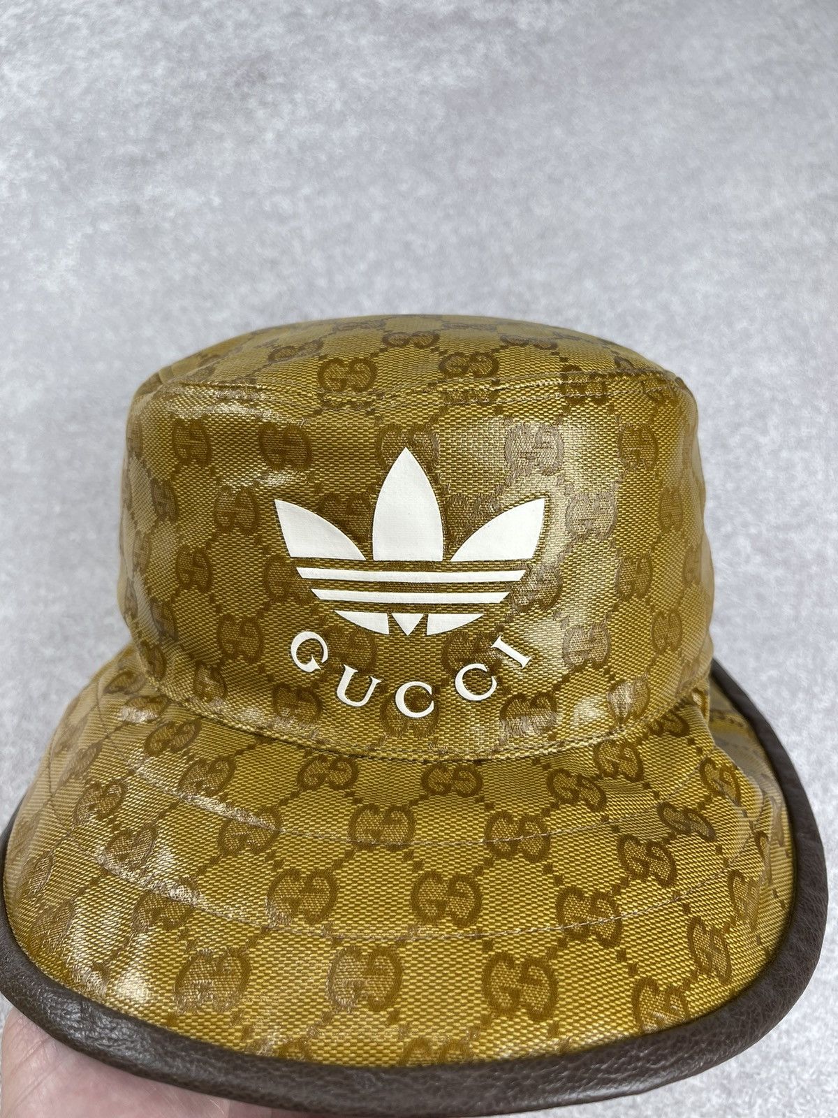 Adidas × Gucci Gucci x Adidas Gg Monogram Bucket Hat Brown Unisex Size ONE SIZE - 2 Thumbnail