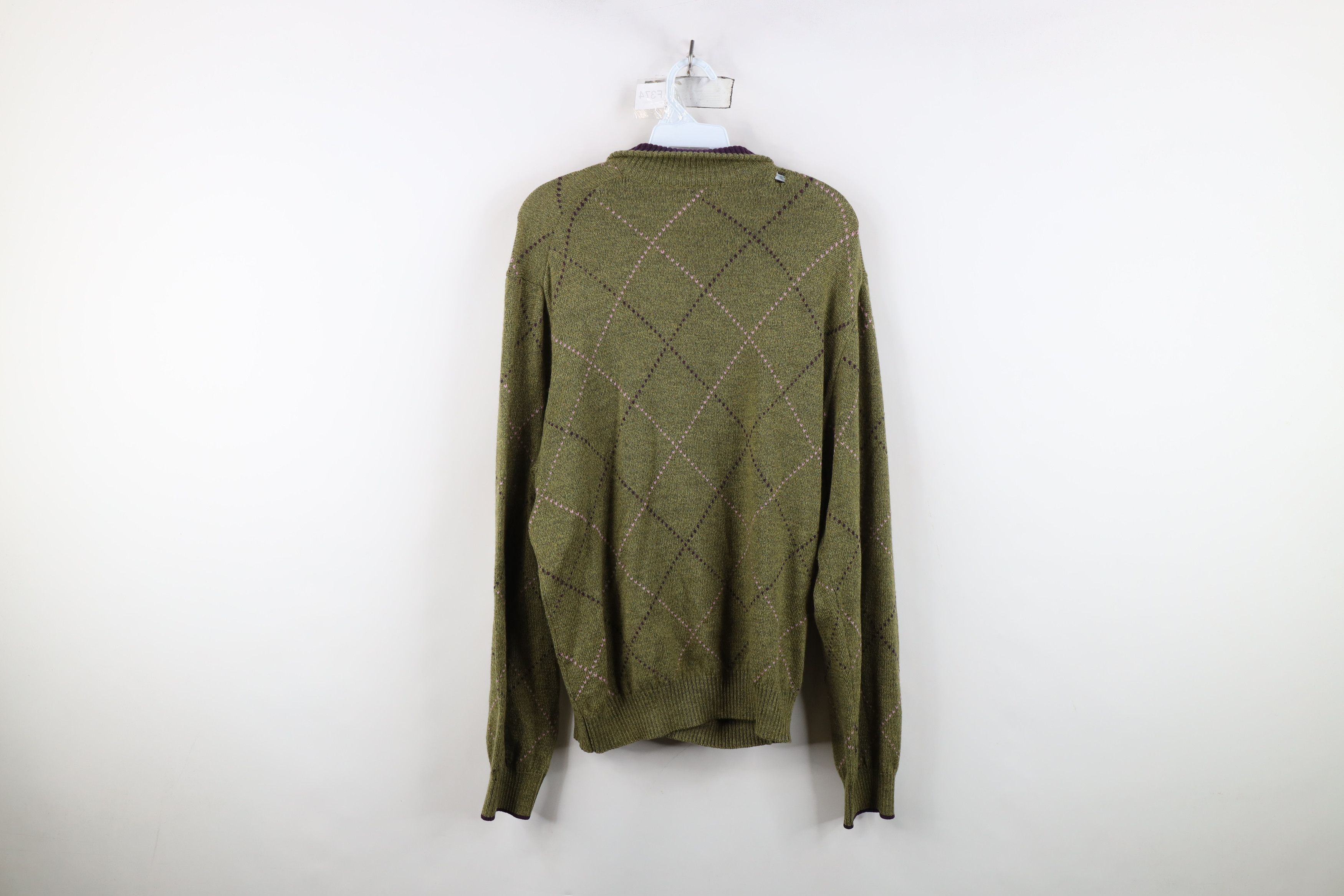 Vintage Vintage Streetwear Argyle Diamond Half Zip Pullover Sweater Size US L / EU 52-54 / 3 - 13 Thumbnail