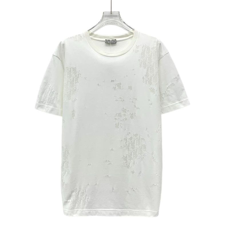 Dior Dior White destruction old hollow logo cotton round-neck s Size XL / US 12-14 / IT 48-50 - 1 Thumbnail