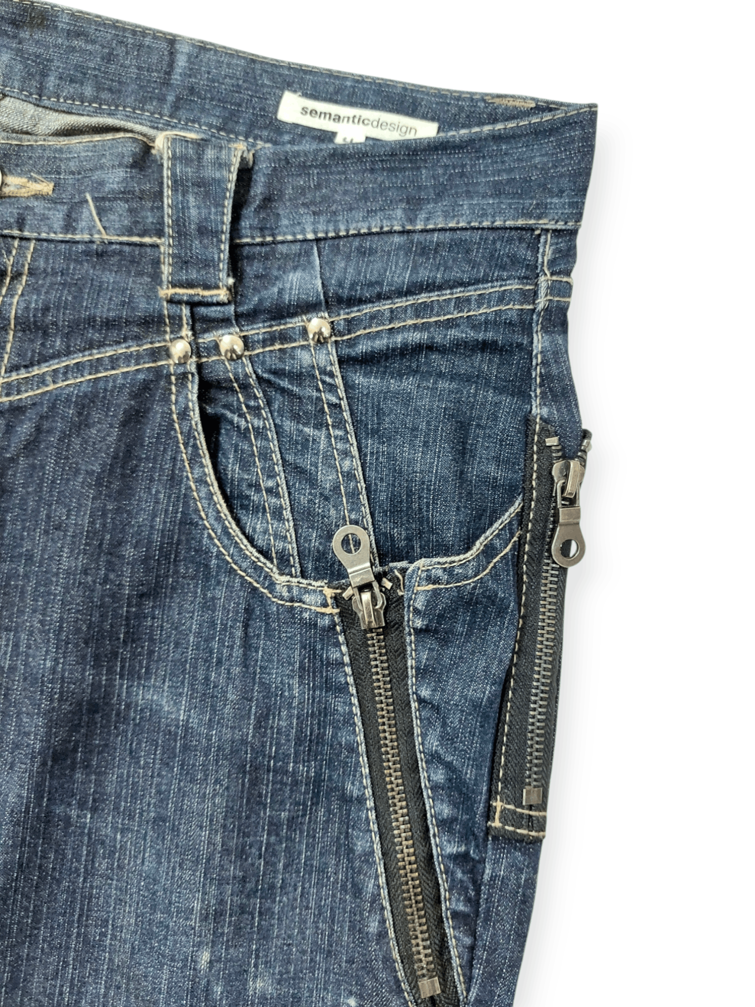 semanticdesign 💥Semantic Design Multi Zipped Punk Jeans Denim Size US 34 / EU 50 - 11 Thumbnail