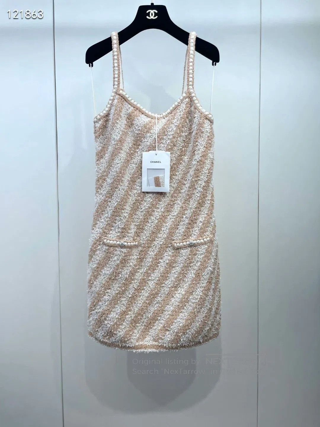 Chanel Chanel Orange Diagonal Stripe Knit Dress. Size S / US 4 / IT 40 - 1 Thumbnail