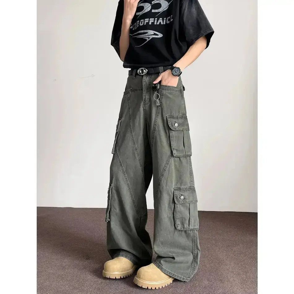 Japanese Brand Retro loose multi pocket tie dye jeans Size US 32 / EU 48 - 1 Thumbnail