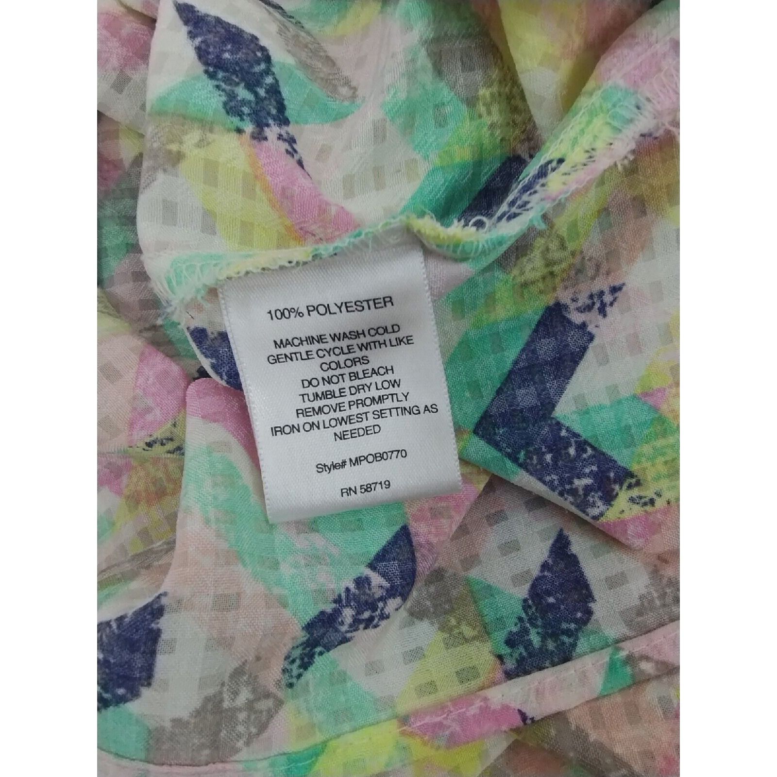 Other Rebecca Malone Womens L Silky 90s Button Front Blouse Colorf Size L / US 10 / IT 46 - 7 Thumbnail