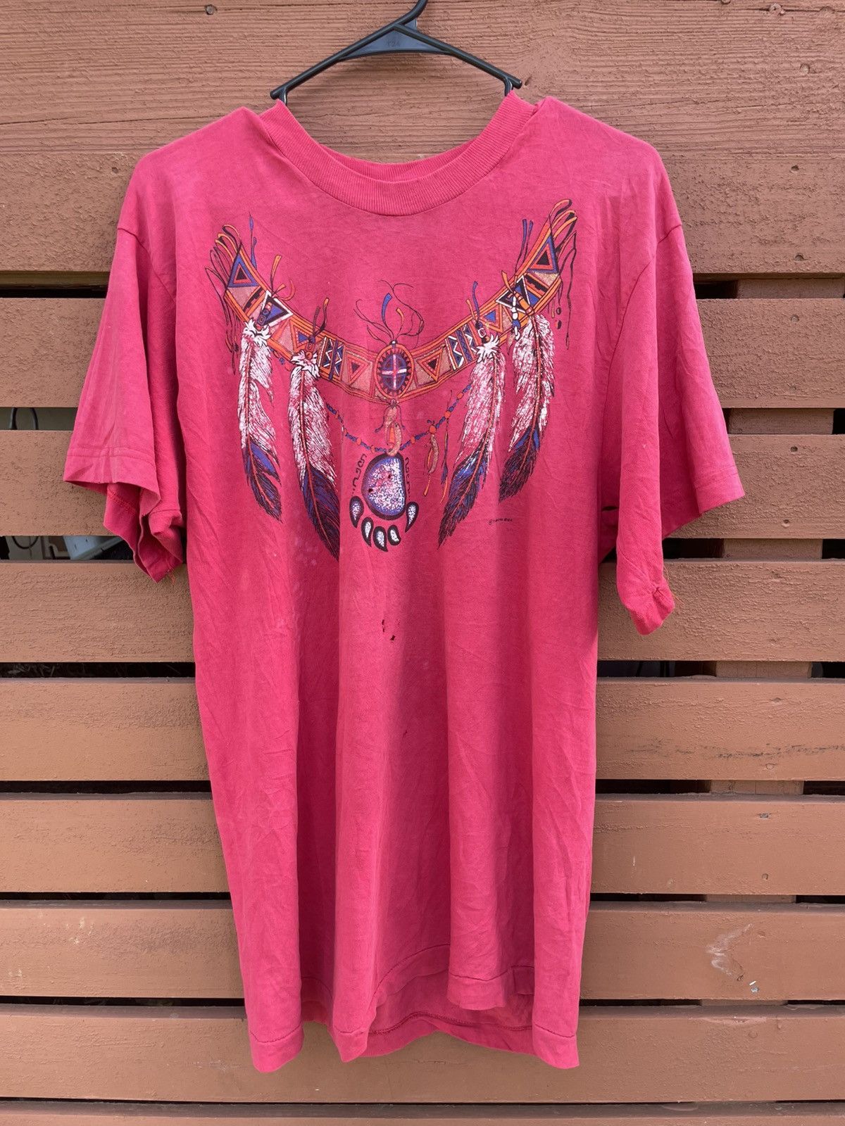 Other 90s Red Sunfaded Thrashed Tribal Tee Size US L / EU 52-54 / 3 - 1 Thumbnail