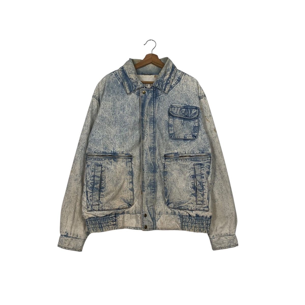 Vintage NORTH BAY World Travel Washed Denim Jacket #2433-C109 Size US M / EU 48-50 / 2 - 1 Thumbnail