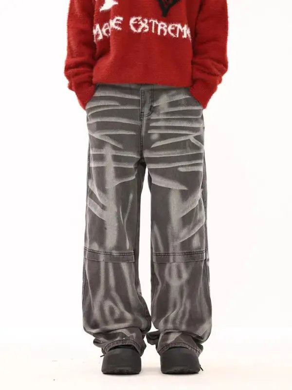 VIBE Retro washed distressed hand painted graffiti hip hop jeans Size US 30 / EU 46 - 1 Thumbnail
