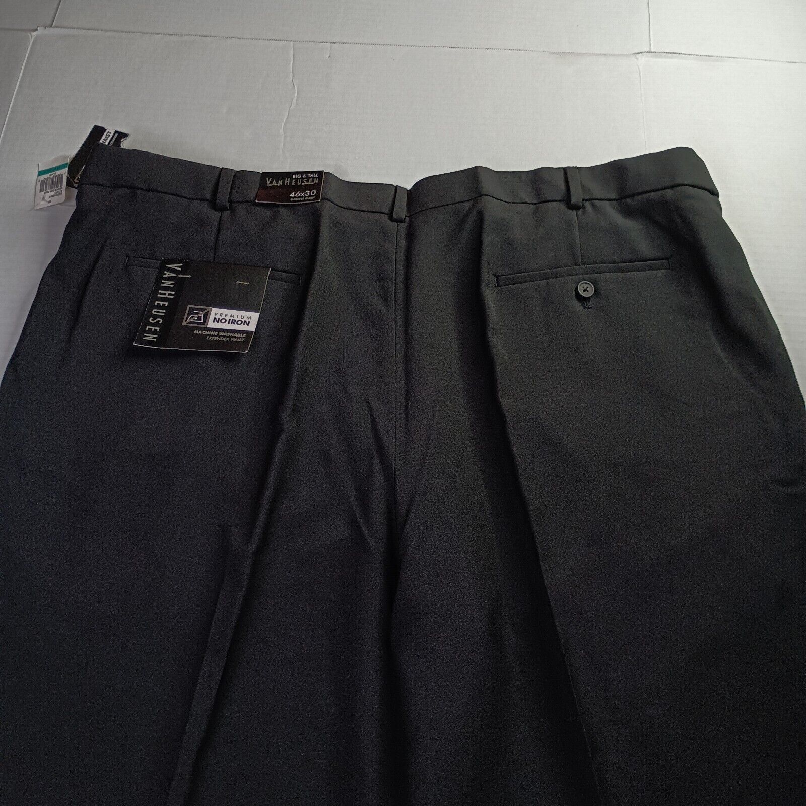 Van Heusen Van Heusen Dress Pants Men's 46x30 Black Double Pleated Size US 44 / EU 60 - 7 Thumbnail