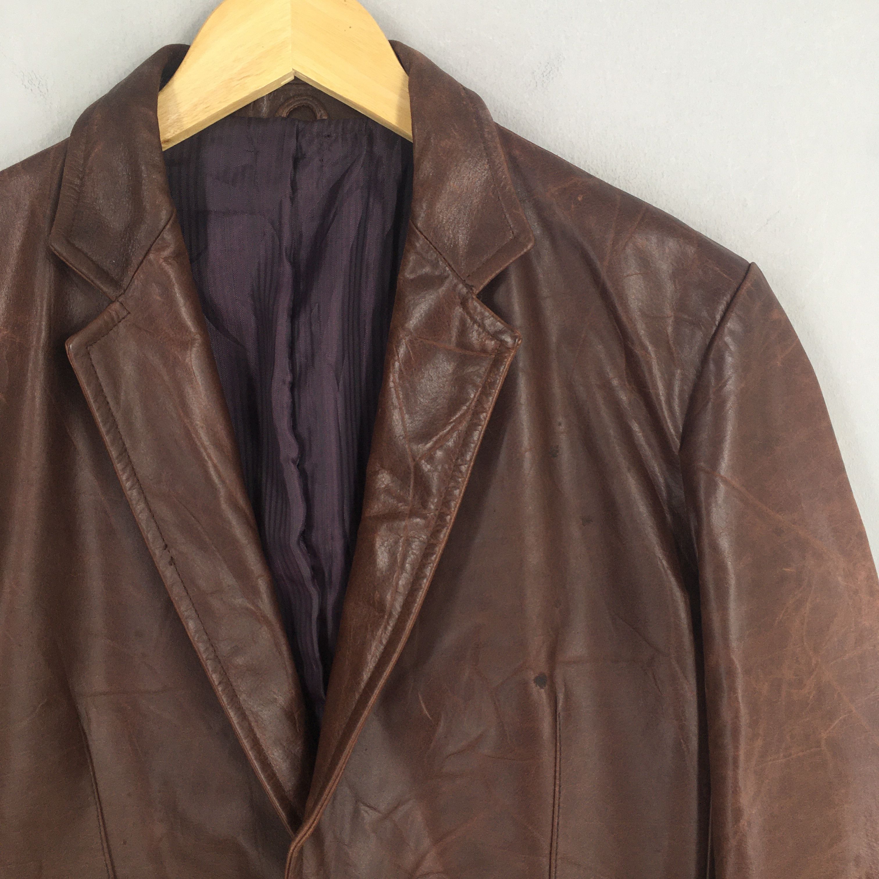 Le Grande Bleu (L.G.B.) Tornado Mart Cowhide Brown Leather Jacket Medium Size US M / EU 48-50 / 2 - 2 Thumbnail