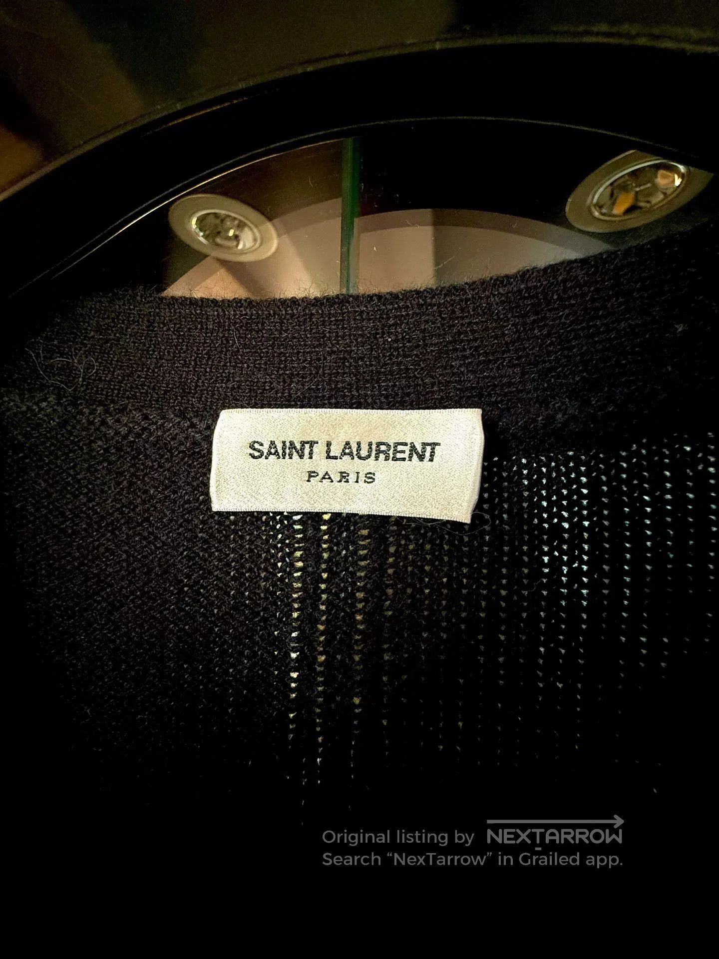 Saint Laurent Paris black and white striped cashmere cardigan. Size S / US 4 / IT 40 - 3 Thumbnail