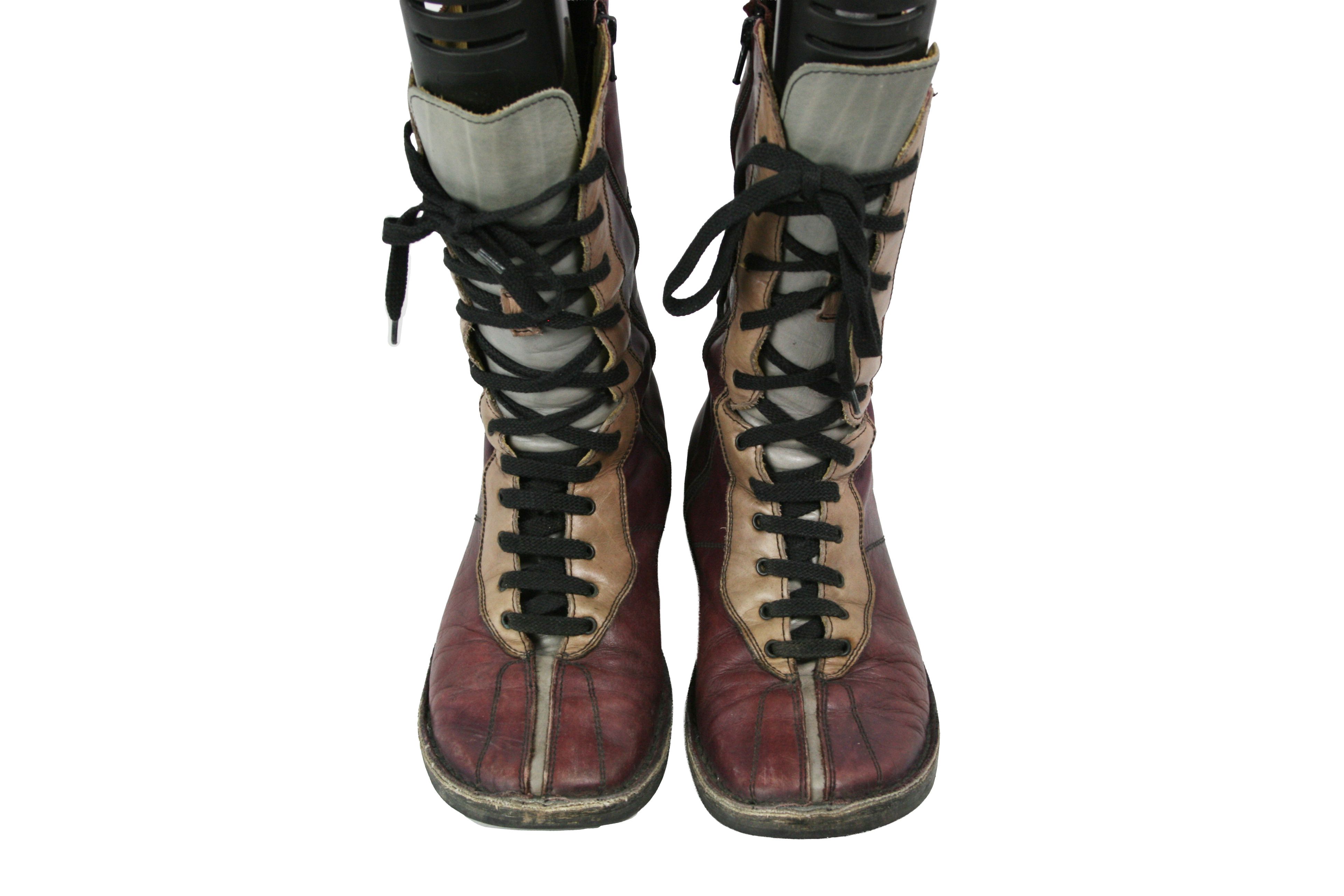 Japanese Brand Bubetti 00S Y2K Avant Garde Mid Crepe Leather Boots Vintage Size US 8 / IT 38 - 7 Thumbnail