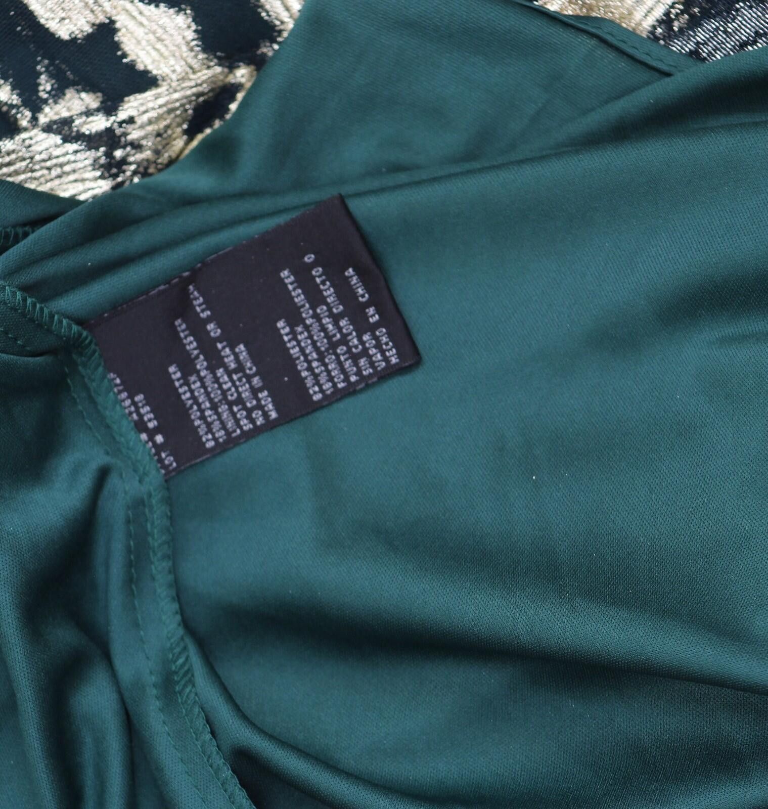Other Nwt Betsy & Adam Neck Floor Dress Gown Green / Gold 4p Size S / US 4 / IT 40 - 6 Thumbnail