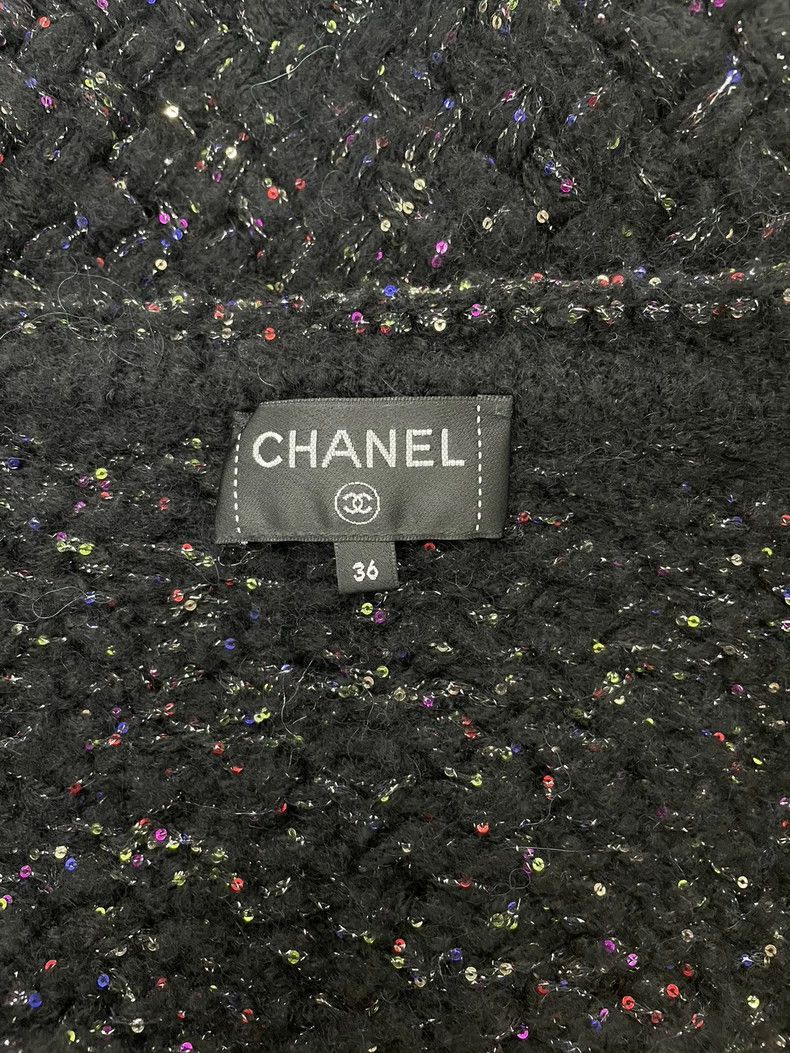 Chanel 21k colorful candy sequin medium-sleeved round-neck