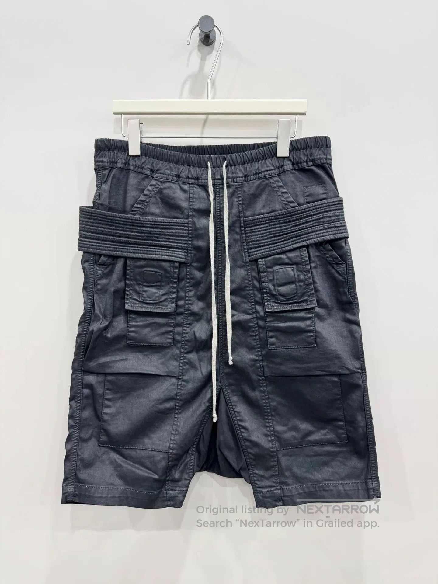 Rick Owens Rick Owens Dual Ring Waxed Shorts M. Size US 38 / EU 54 - 1 Thumbnail
