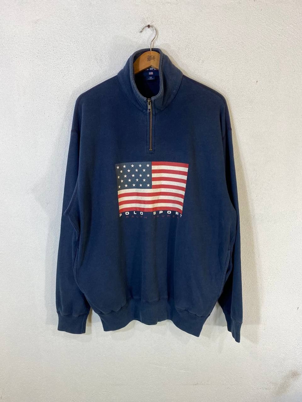 vintage polo sport ralph lauren half zipper jacket