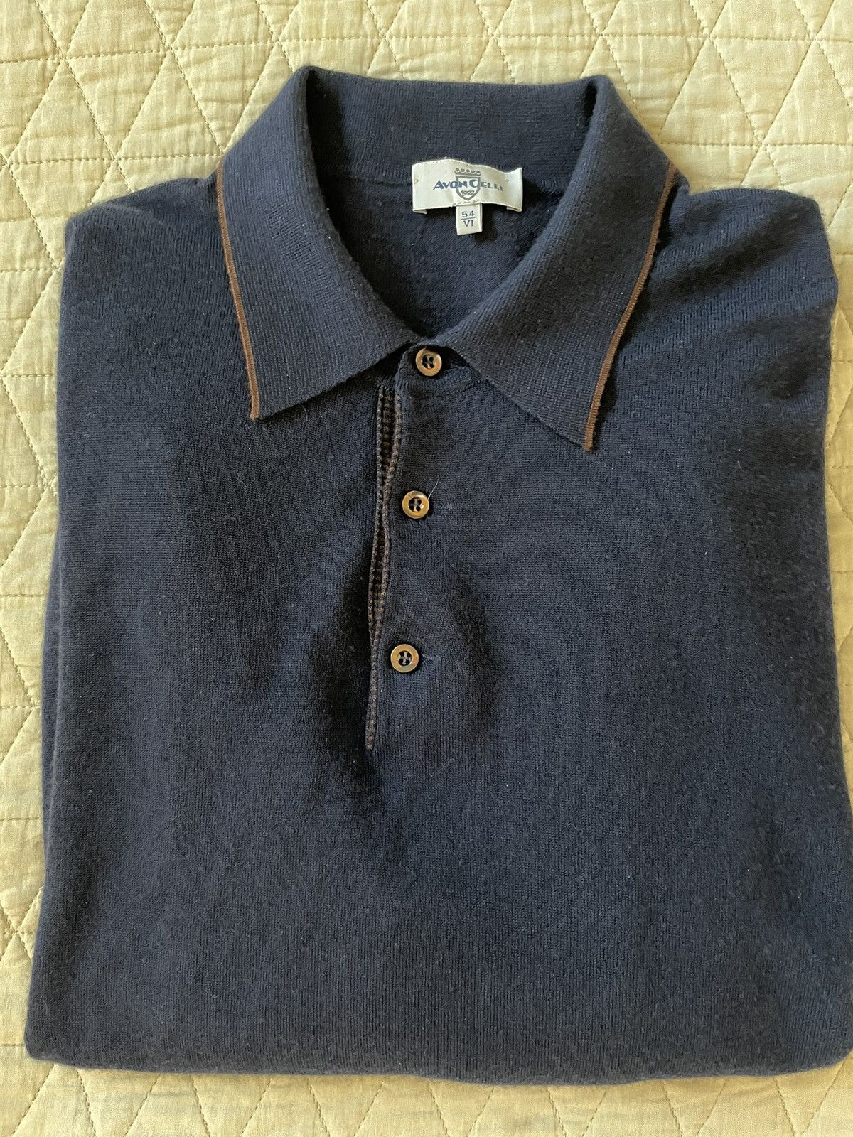 Avon Celli Cashmere Tri-Blend Tipped Sweater Polo Size US XL / EU 56 / 4 - 1 Thumbnail