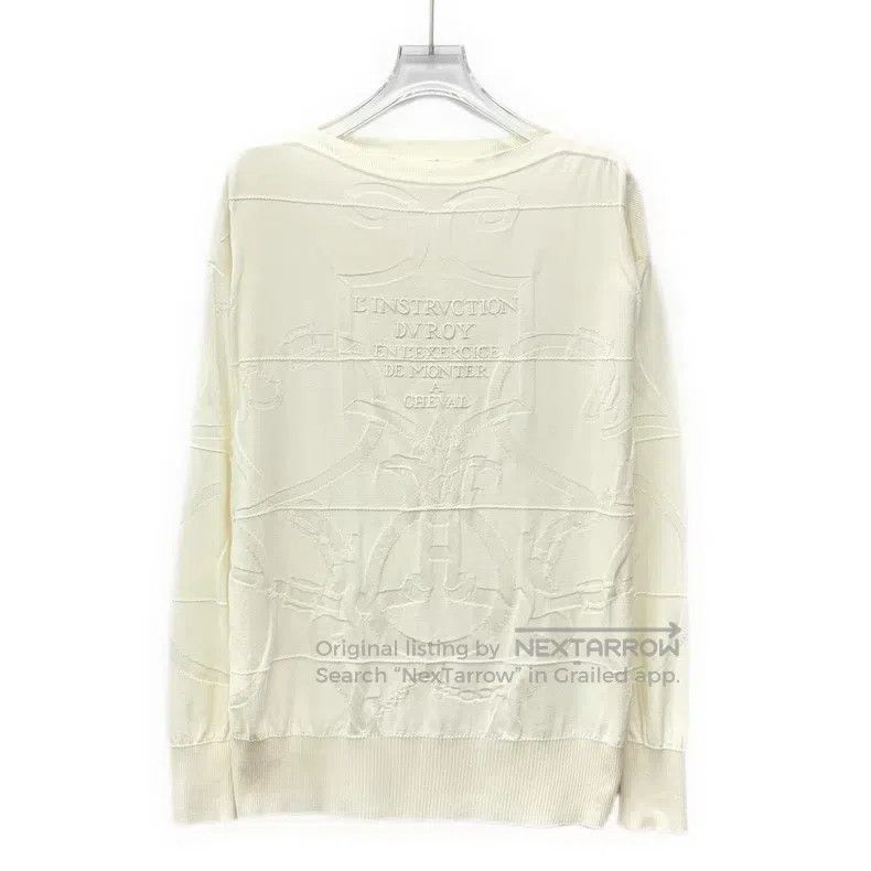 Hermes Hermes Beige letter dark pattern jacquard mulberry silk ro Size XXS / US 00 / IT 34 - 1 Thumbnail